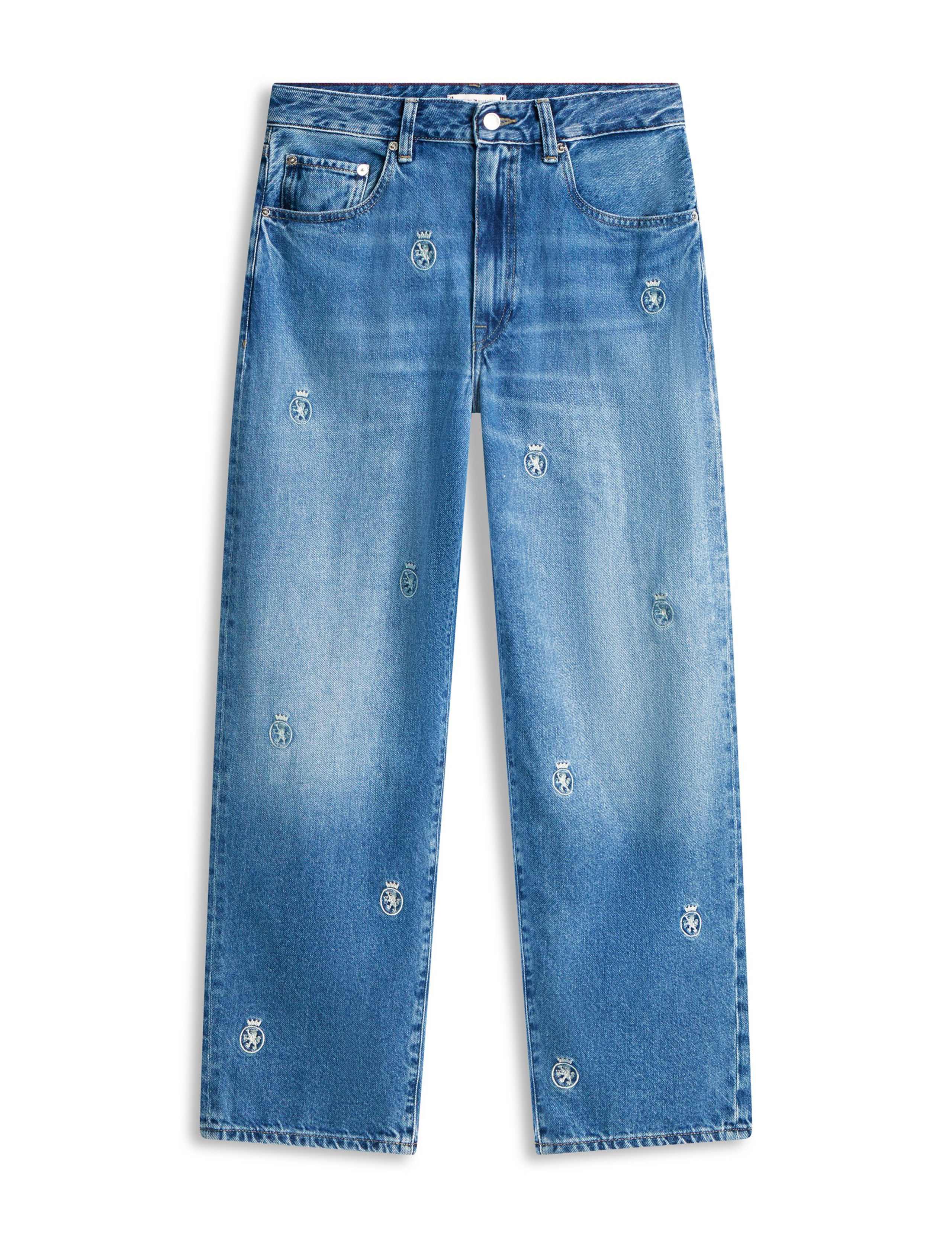 Embroidered High Waisted Barrel Jeans 2 of 5