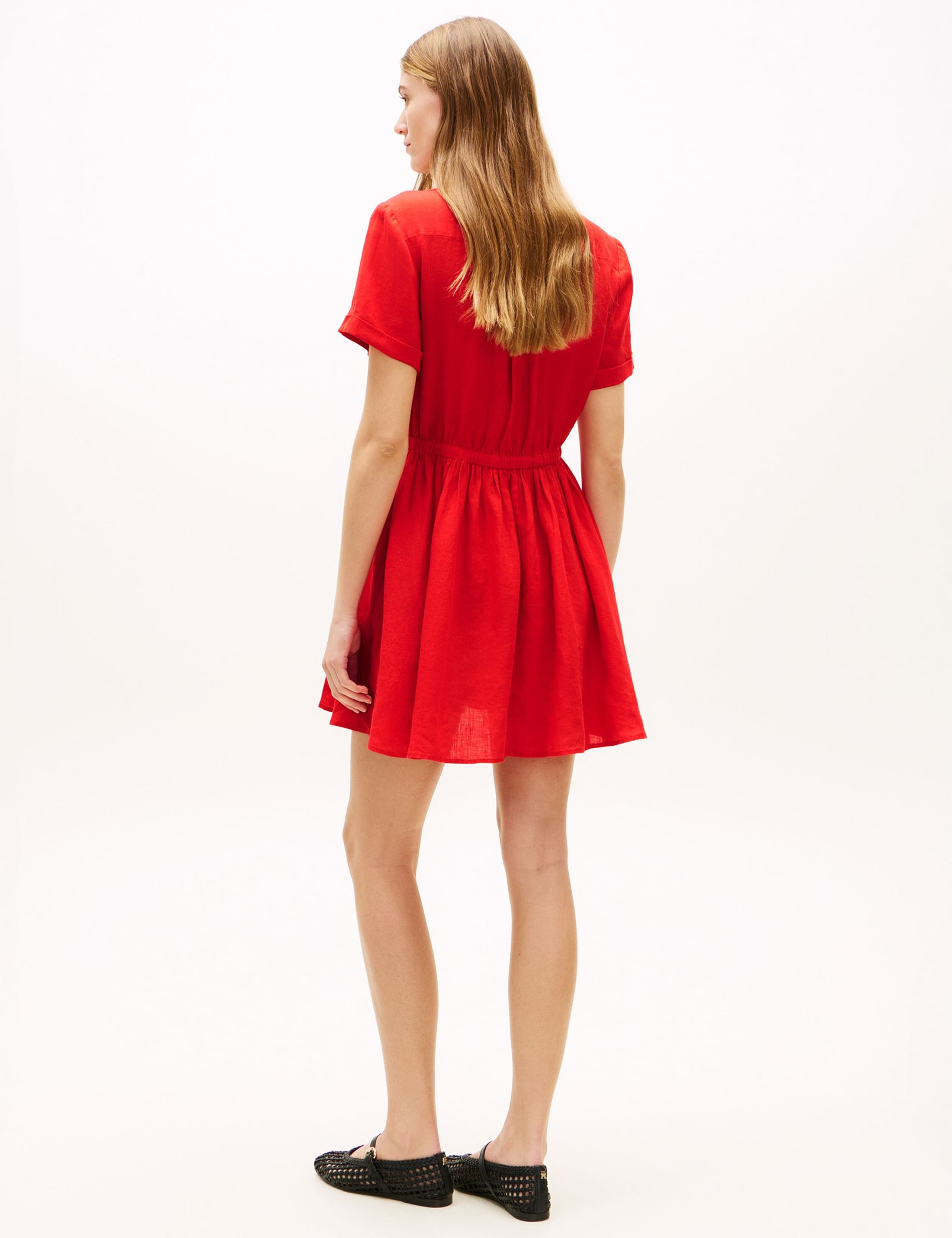 Pure Linen Mini Skater Dress 2 of 4