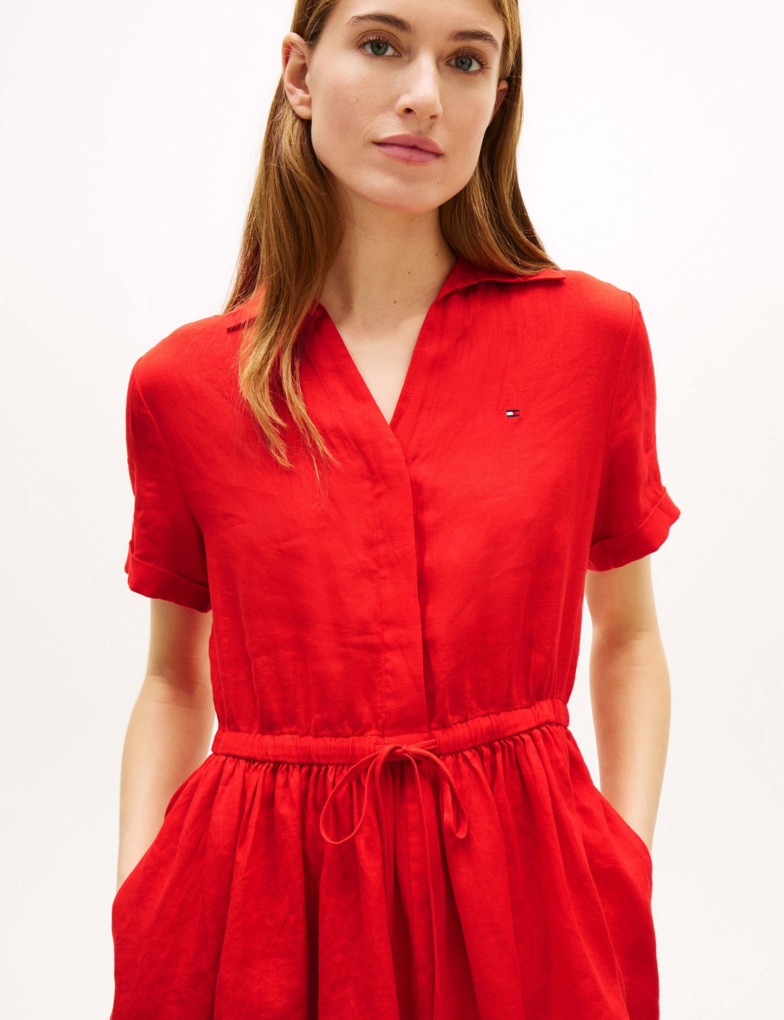 Pure Linen Mini Skater Dress 3 of 4