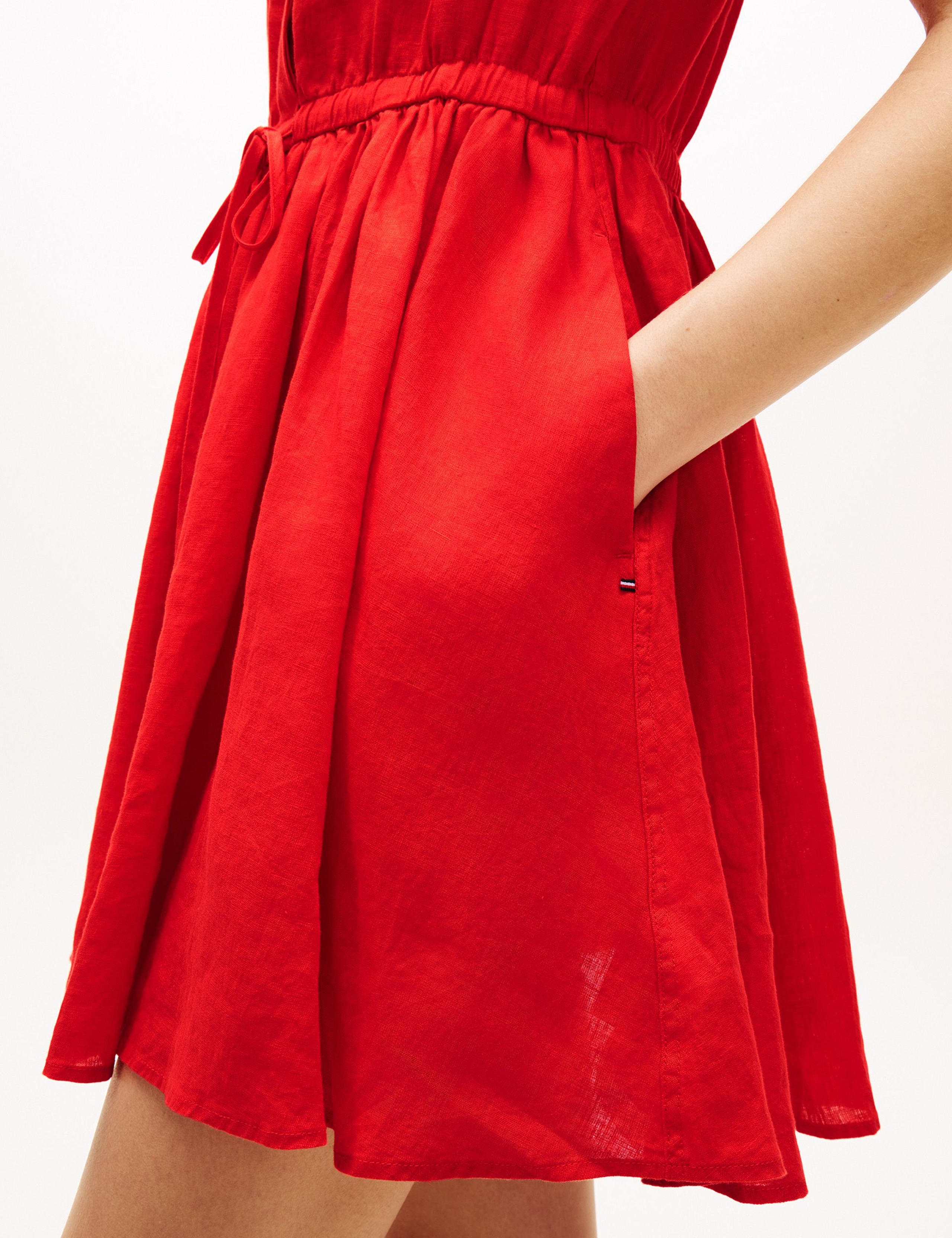 Pure Linen Mini Skater Dress 4 of 4