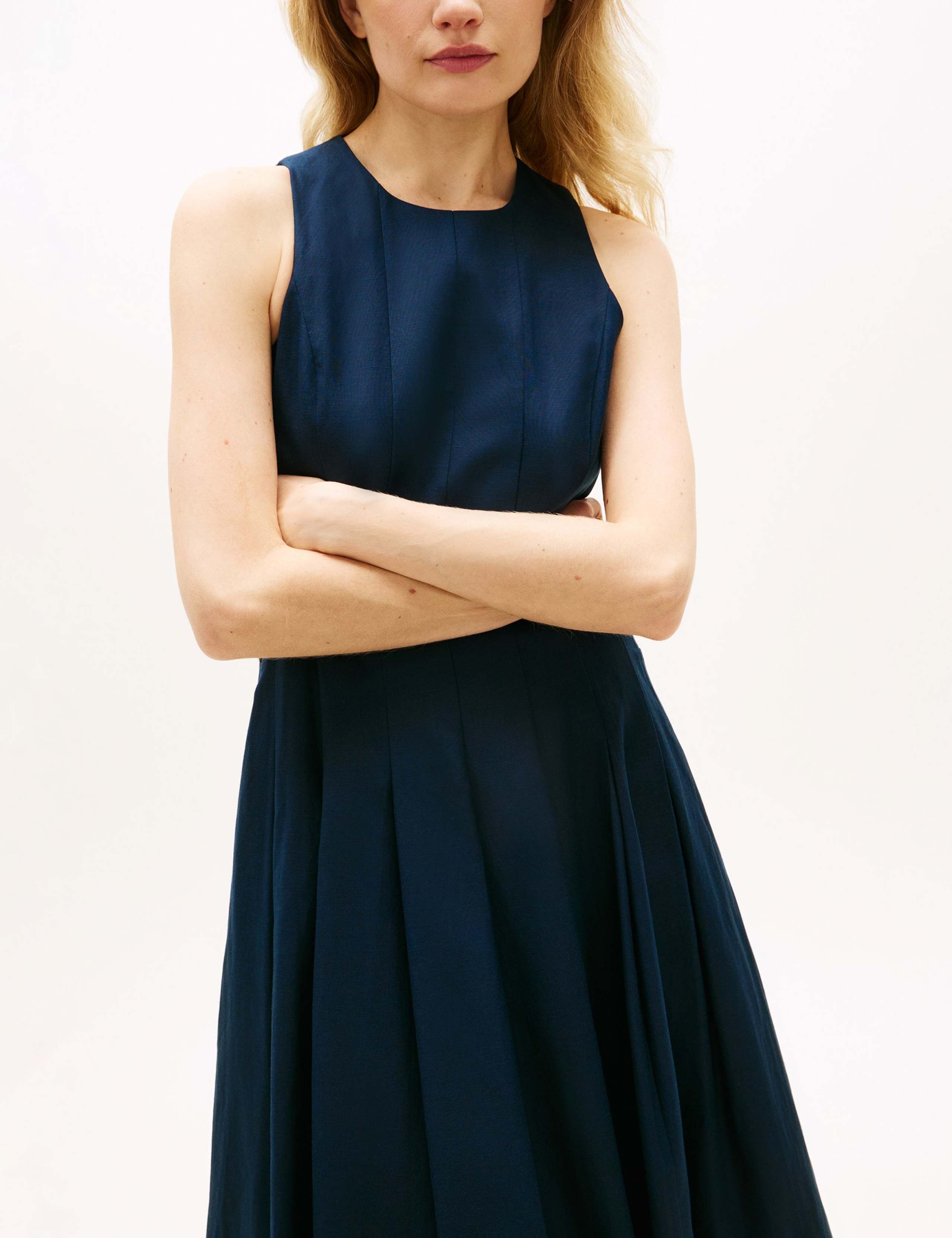 Linen Blend Midi Skater Dress 4 of 5