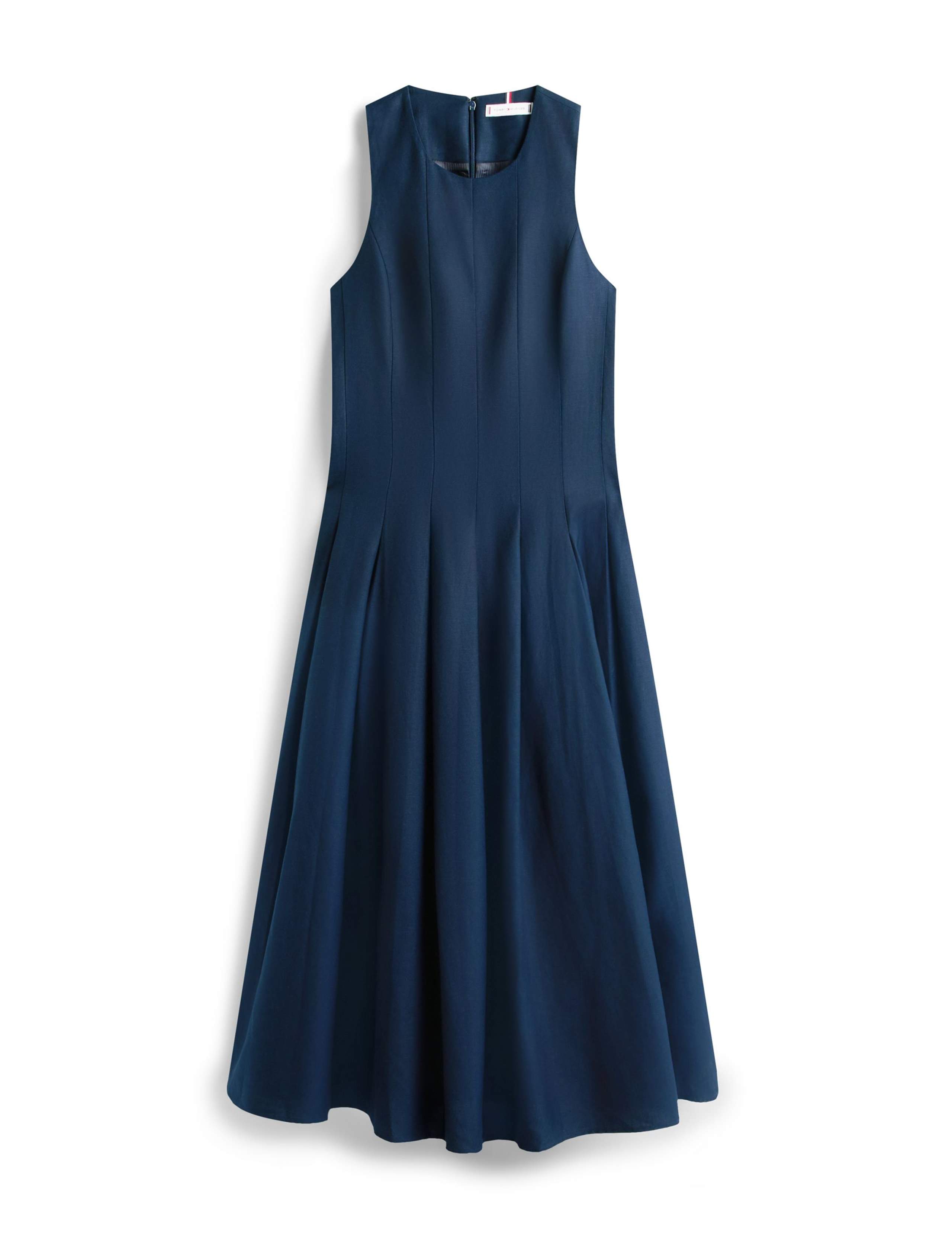 Linen Blend Midi Skater Dress 2 of 5