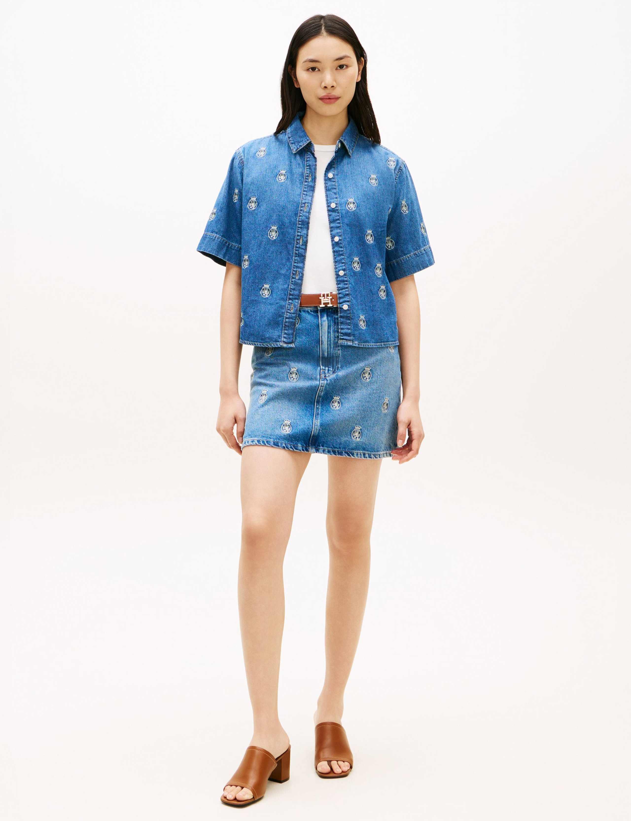 Denim Embroidered Relaxed Shirt 3 of 5