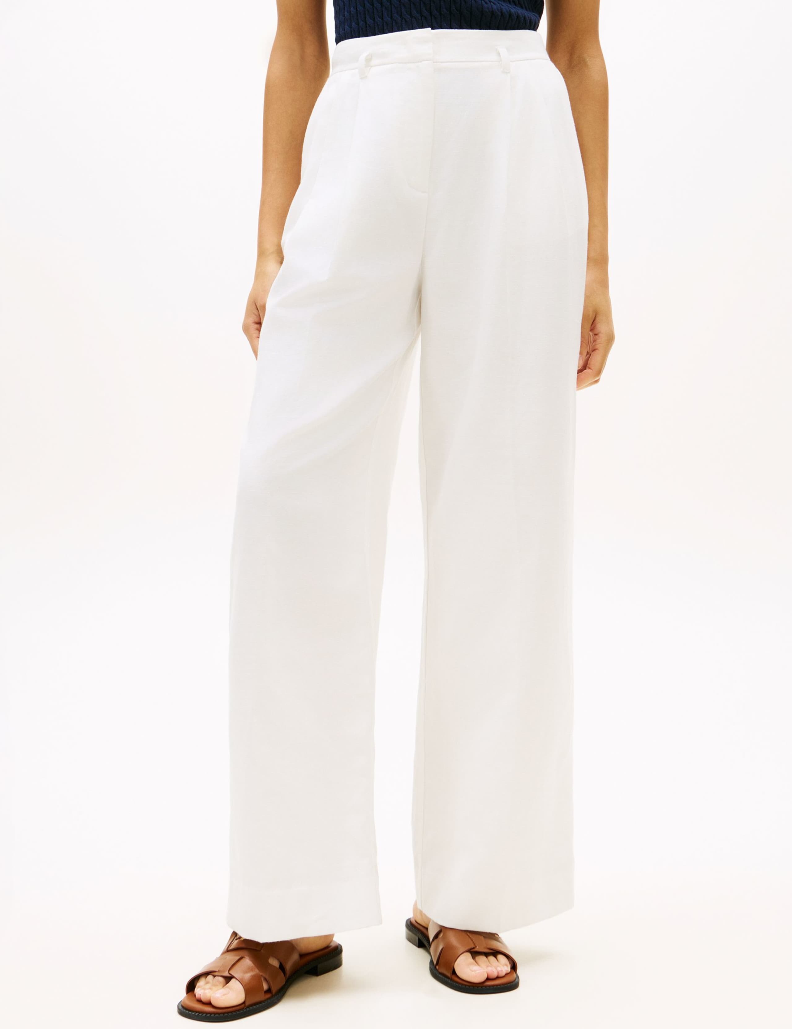 Linen Blend Wide Leg Trousers 3 of 5