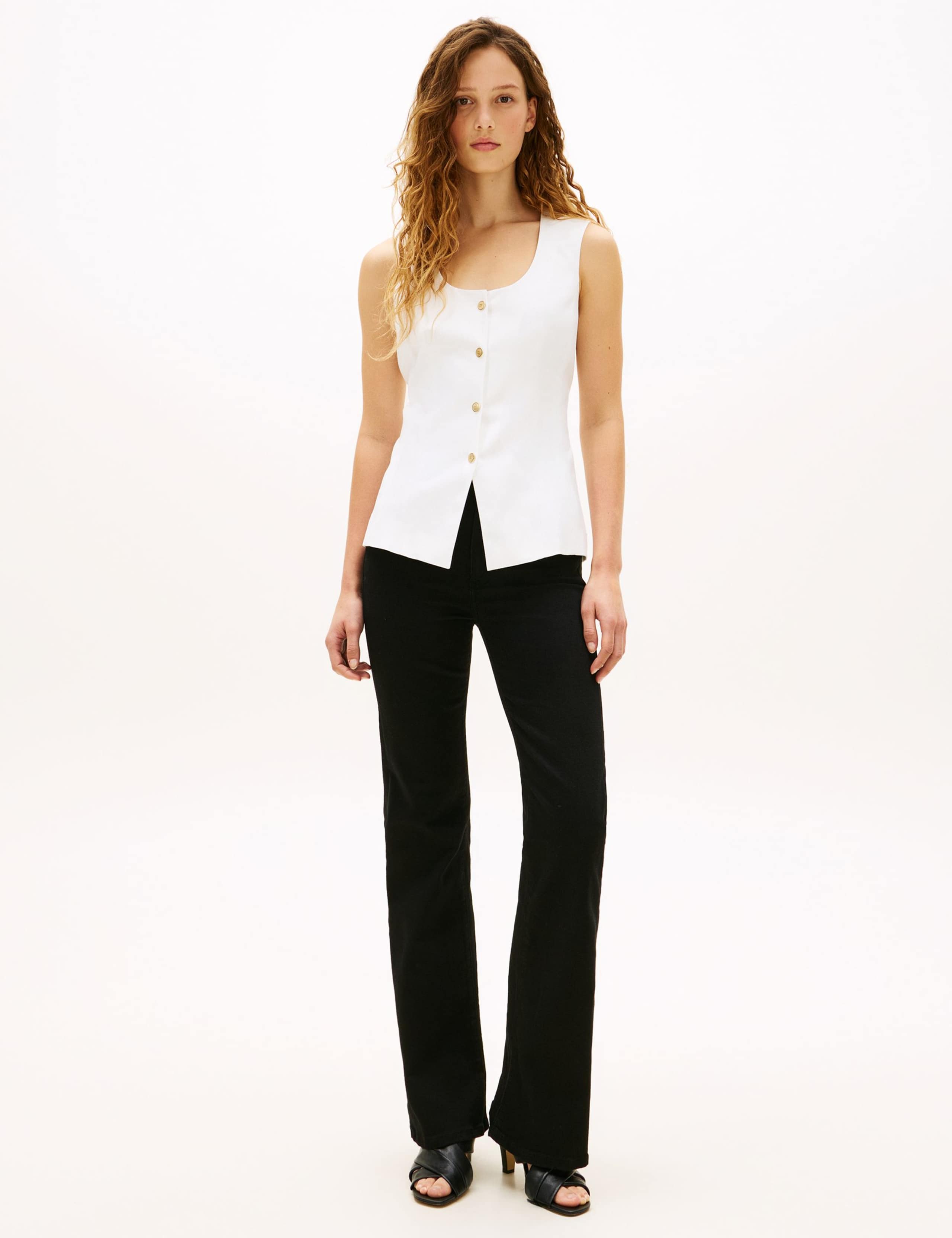 Linen Blend Button Through Vest Top 3 of 5