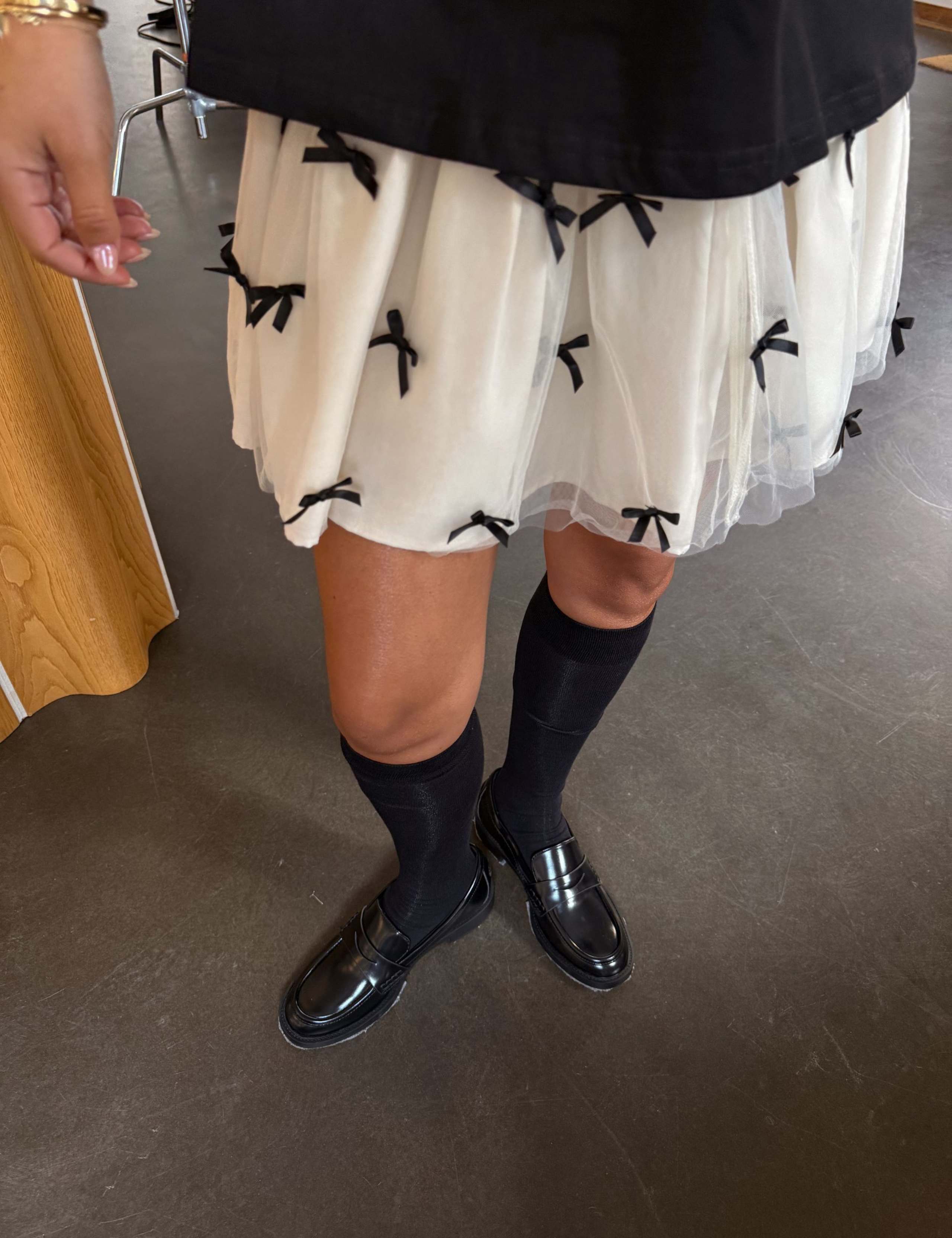 Mesh Bow Mini Skater Skirt 6 of 6