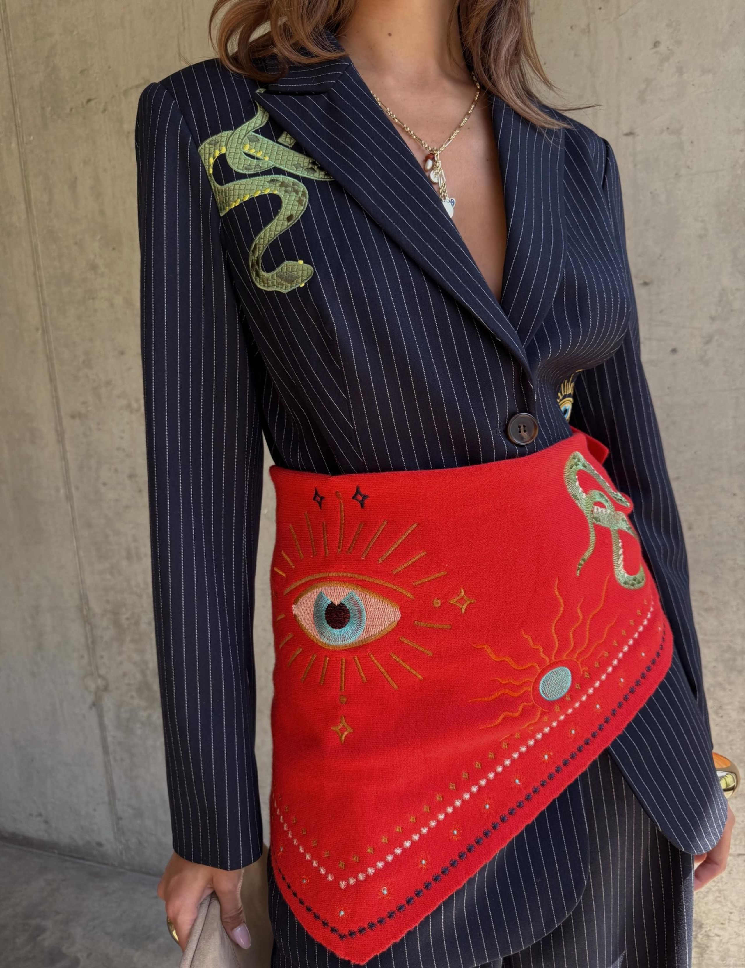 Knitted Mystical Embroidery Triangle Bandana 2 of 5