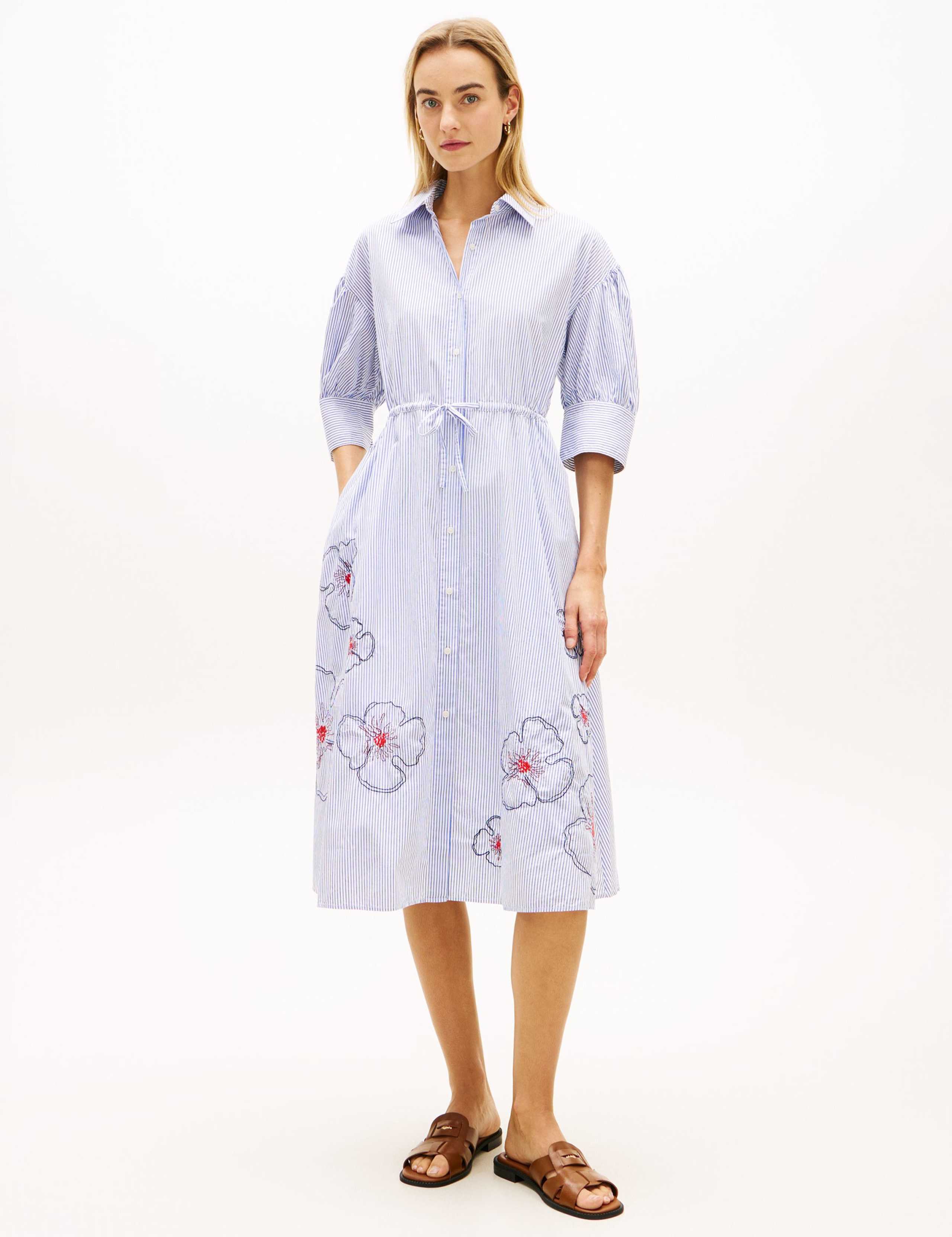 Pure Cotton Poplin Embroidered Shirt Dress 1 of 5