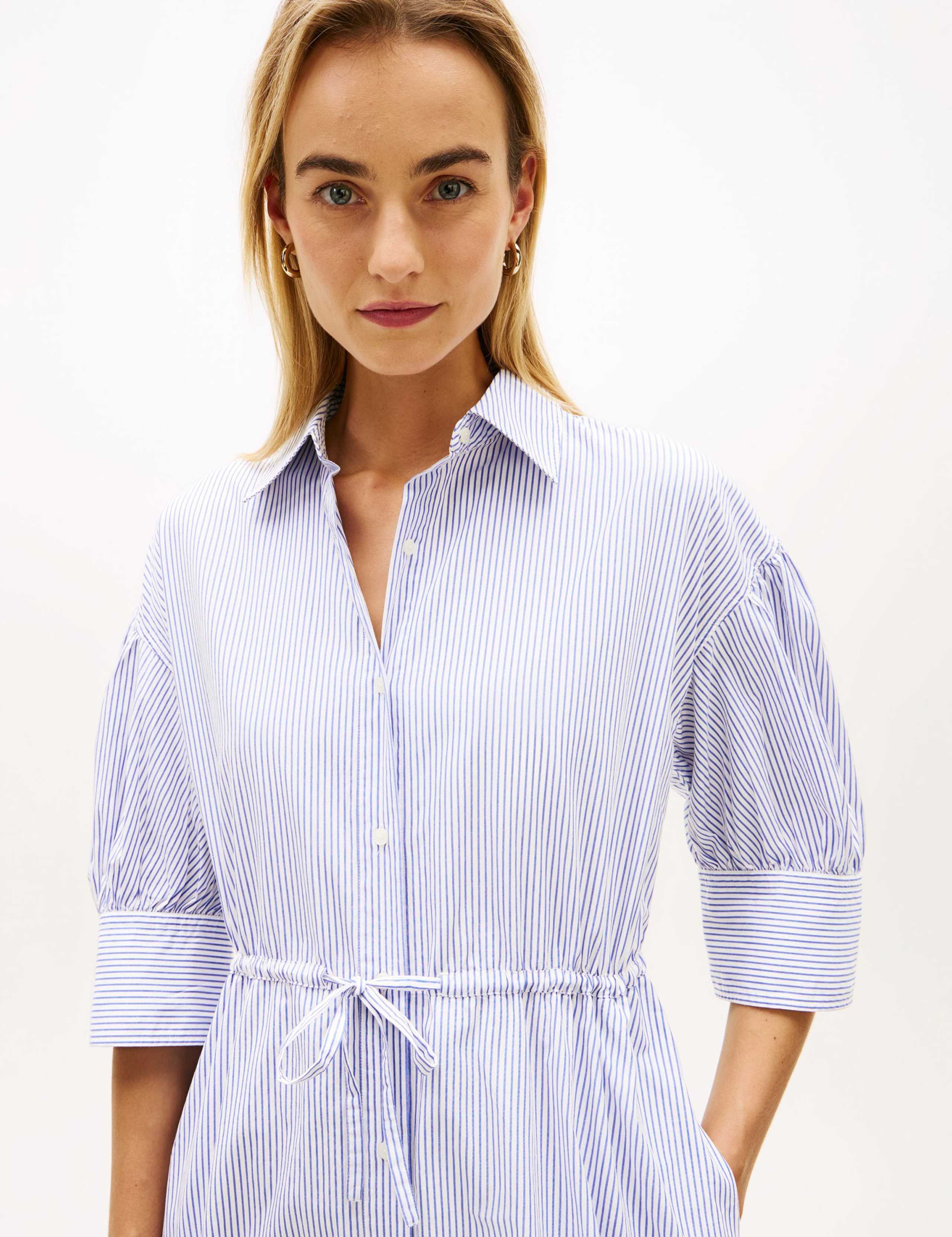 Pure Cotton Poplin Embroidered Shirt Dress 4 of 5