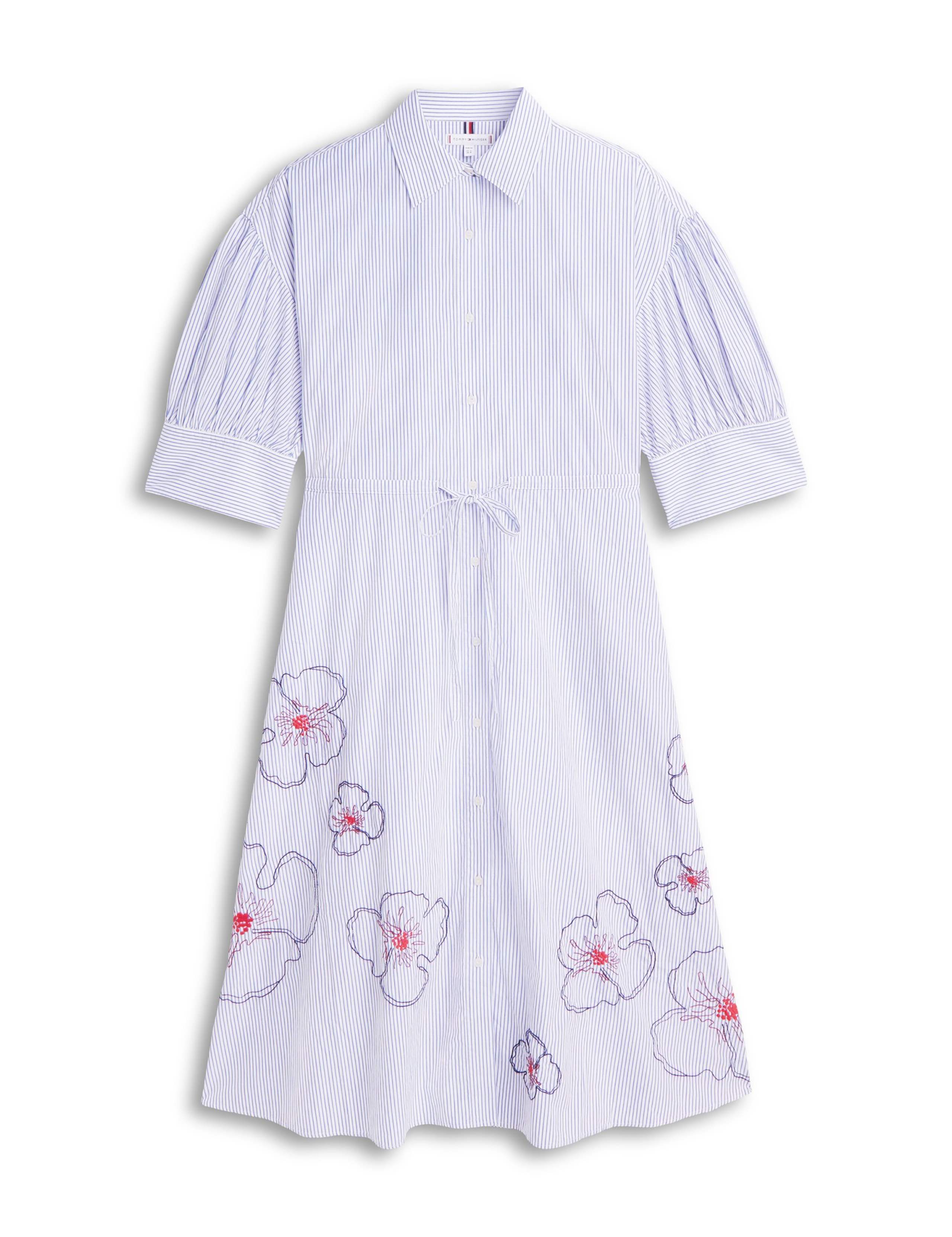Pure Cotton Poplin Embroidered Shirt Dress 2 of 5