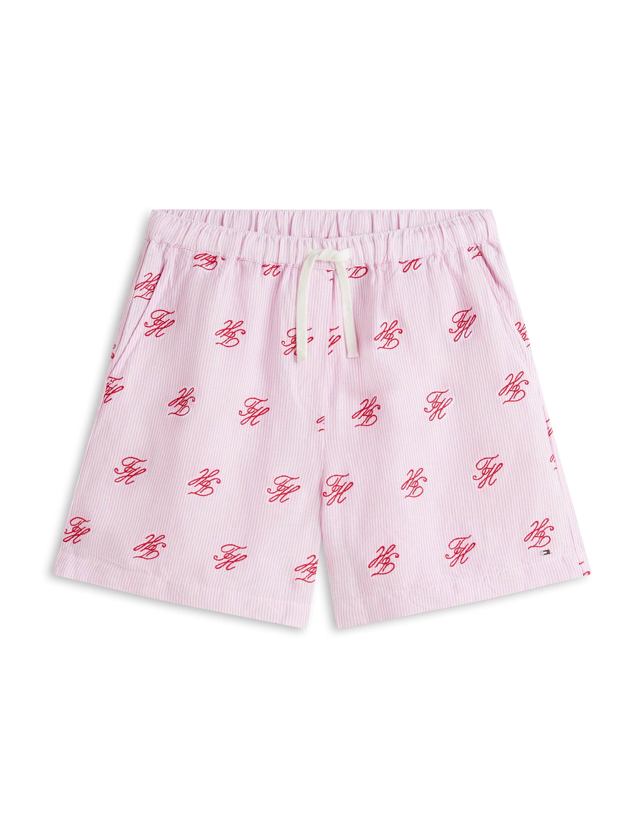 Linen Blend Striped High Waisted Shorts 2 of 5