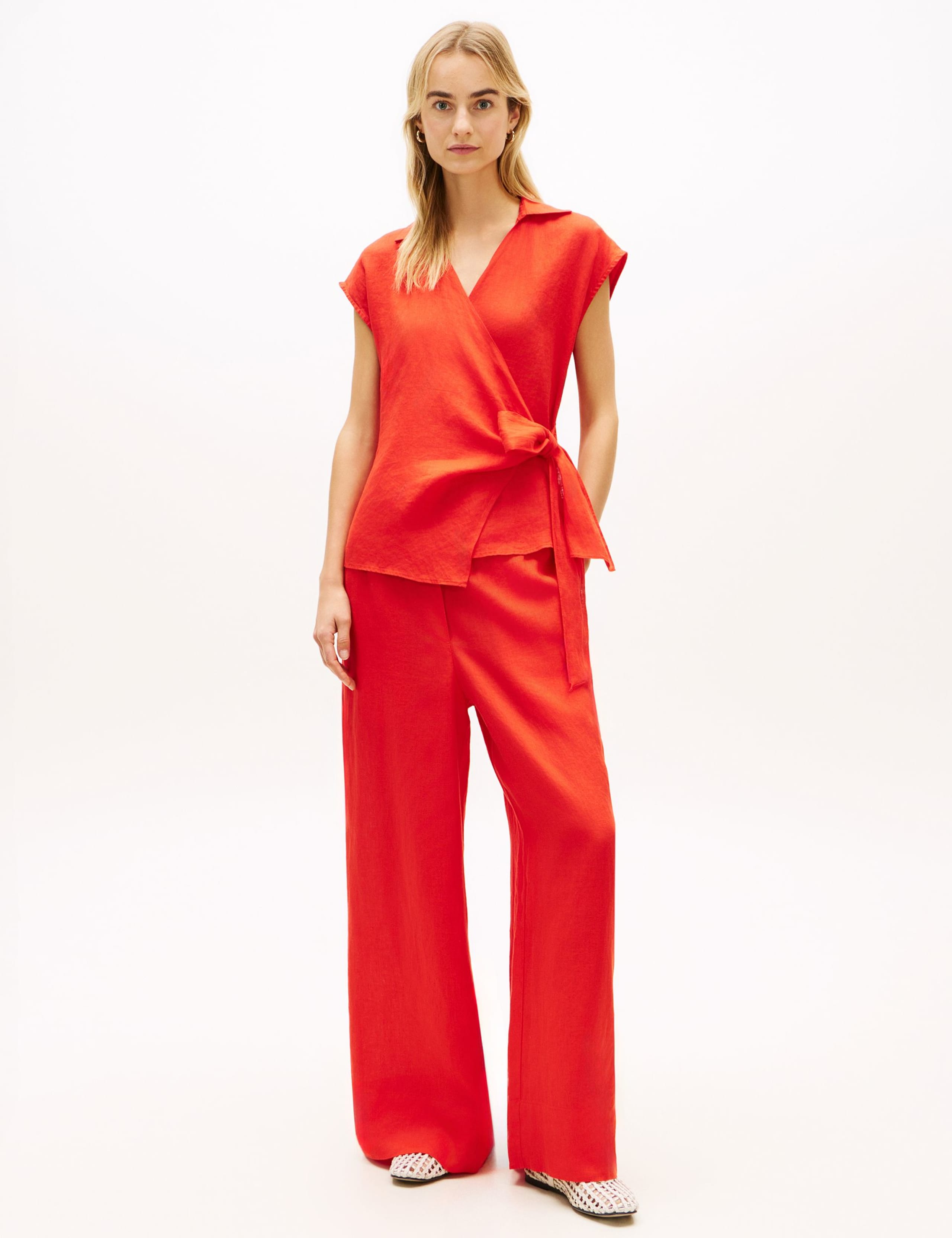 Pure Linen Knot Front Blouse 3 of 5