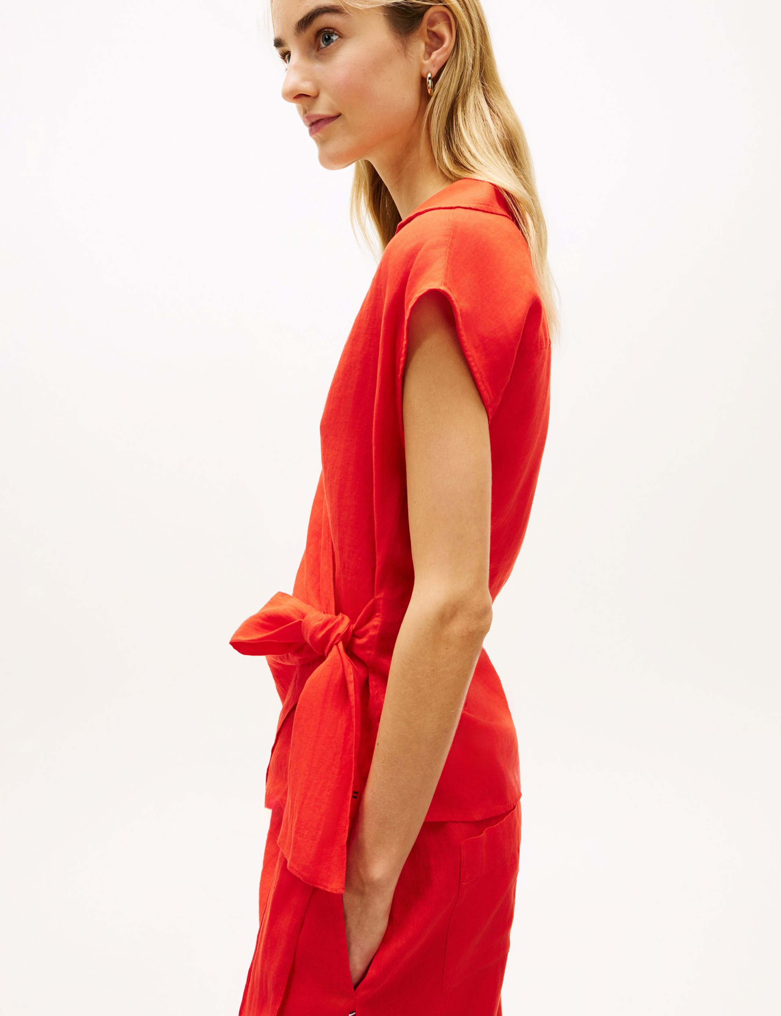 Pure Linen Knot Front Blouse 5 of 5