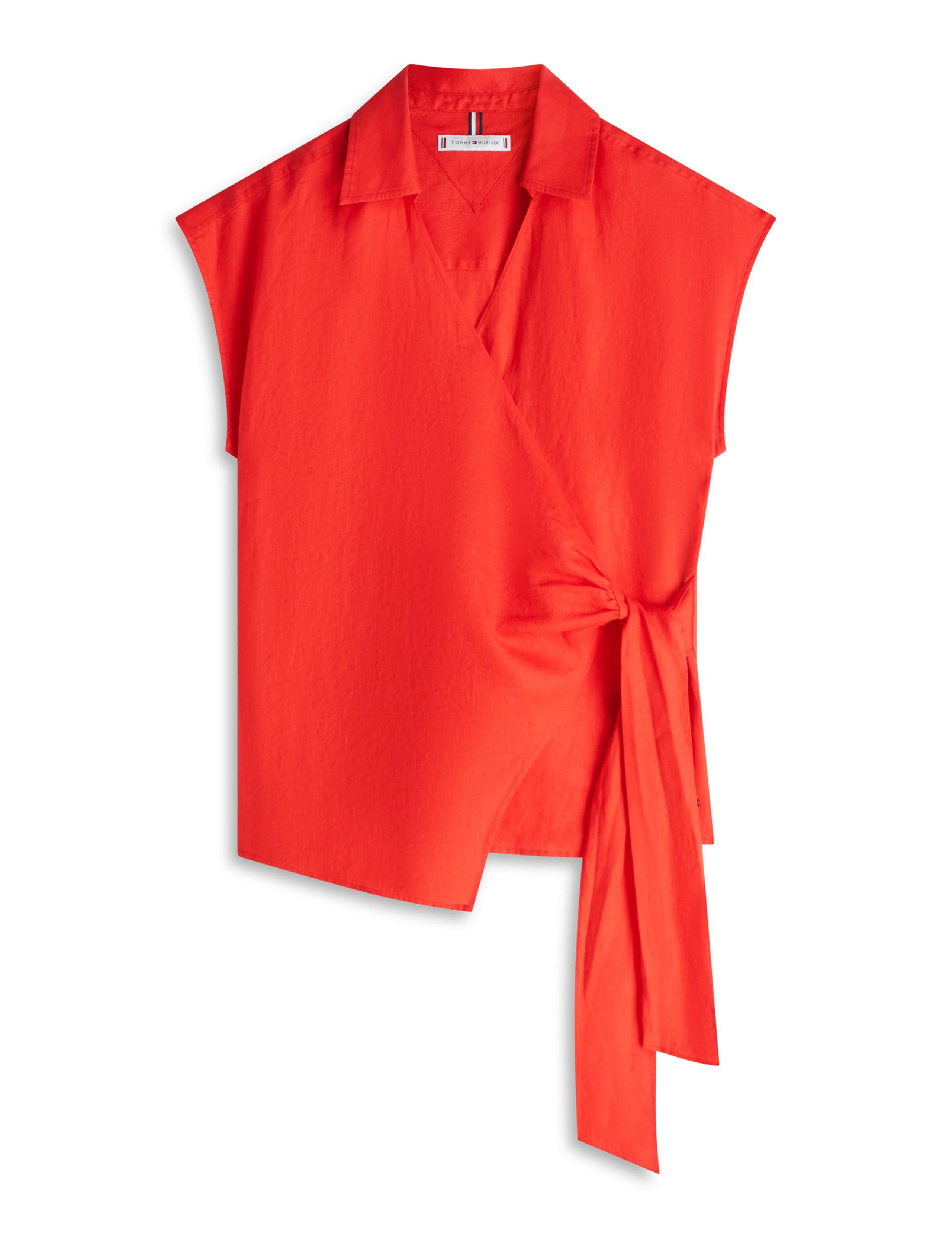 Pure Linen Knot Front Blouse 2 of 5