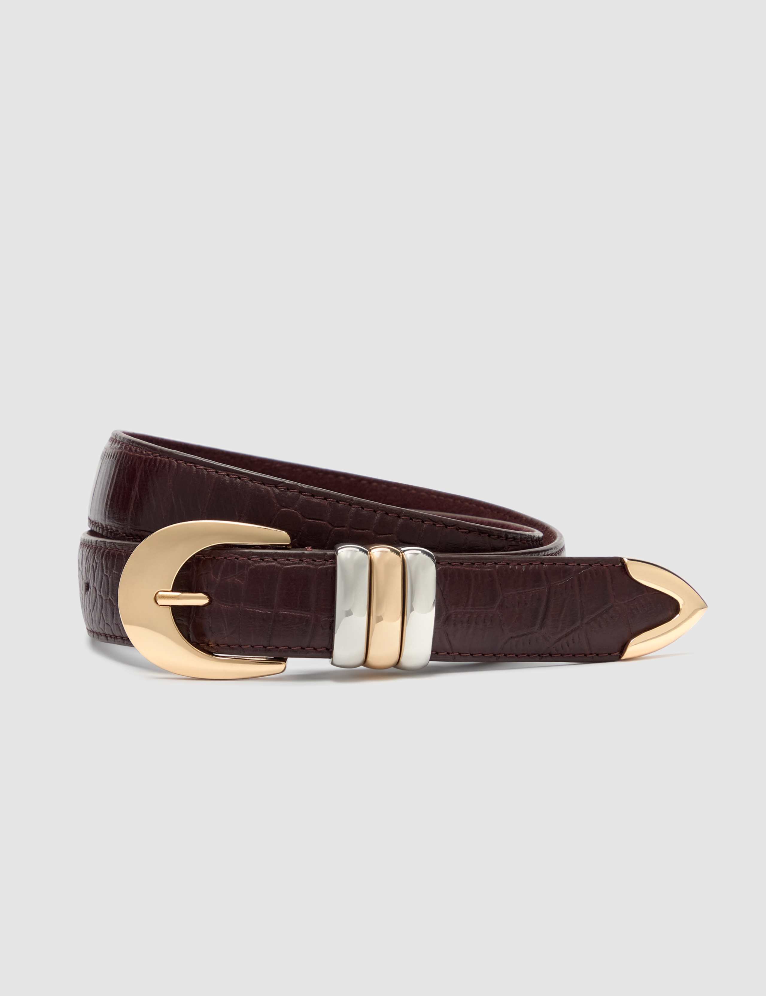 Leather Animal Effect Buckle Waist Belt 1 of 4