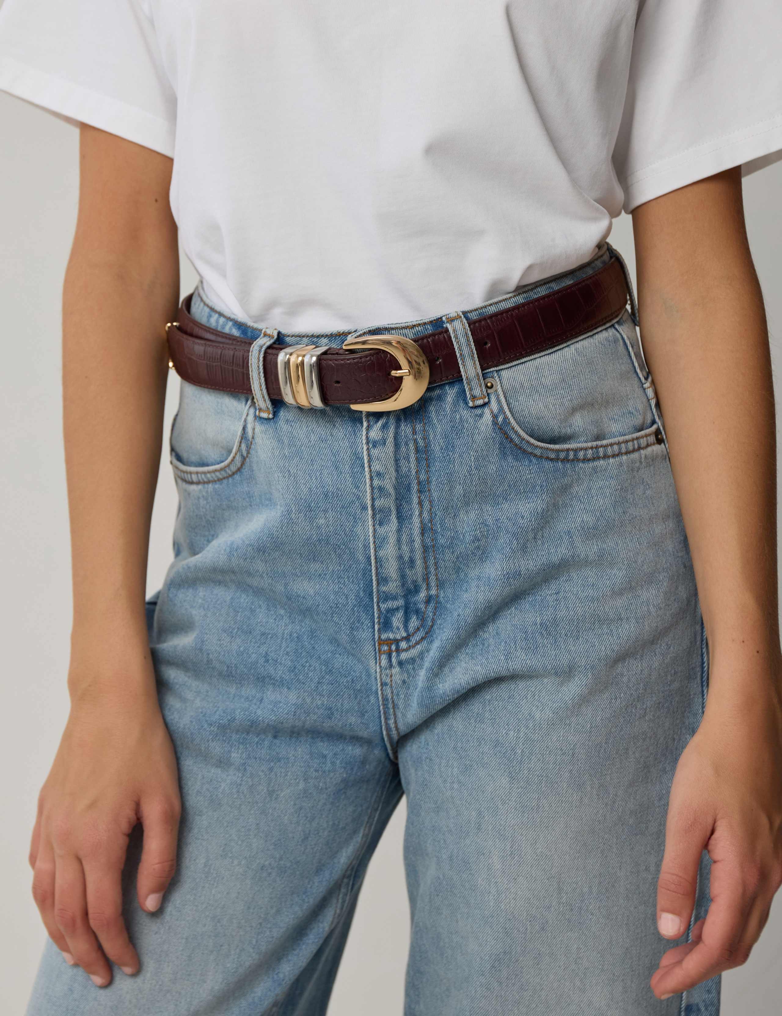 Leather Animal Effect Buckle Waist Belt 2 of 4