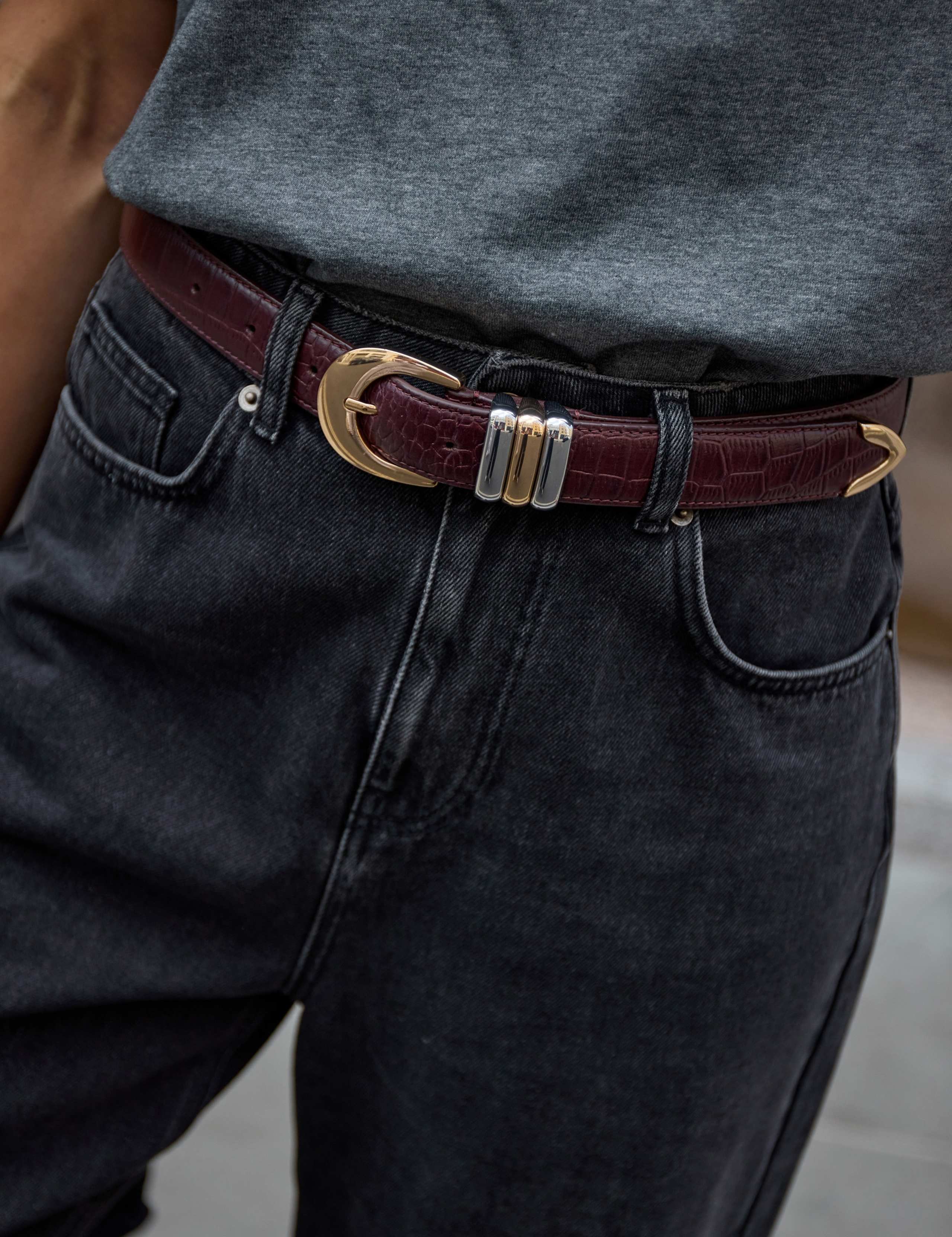 Leather Animal Effect Buckle Waist Belt 4 of 4