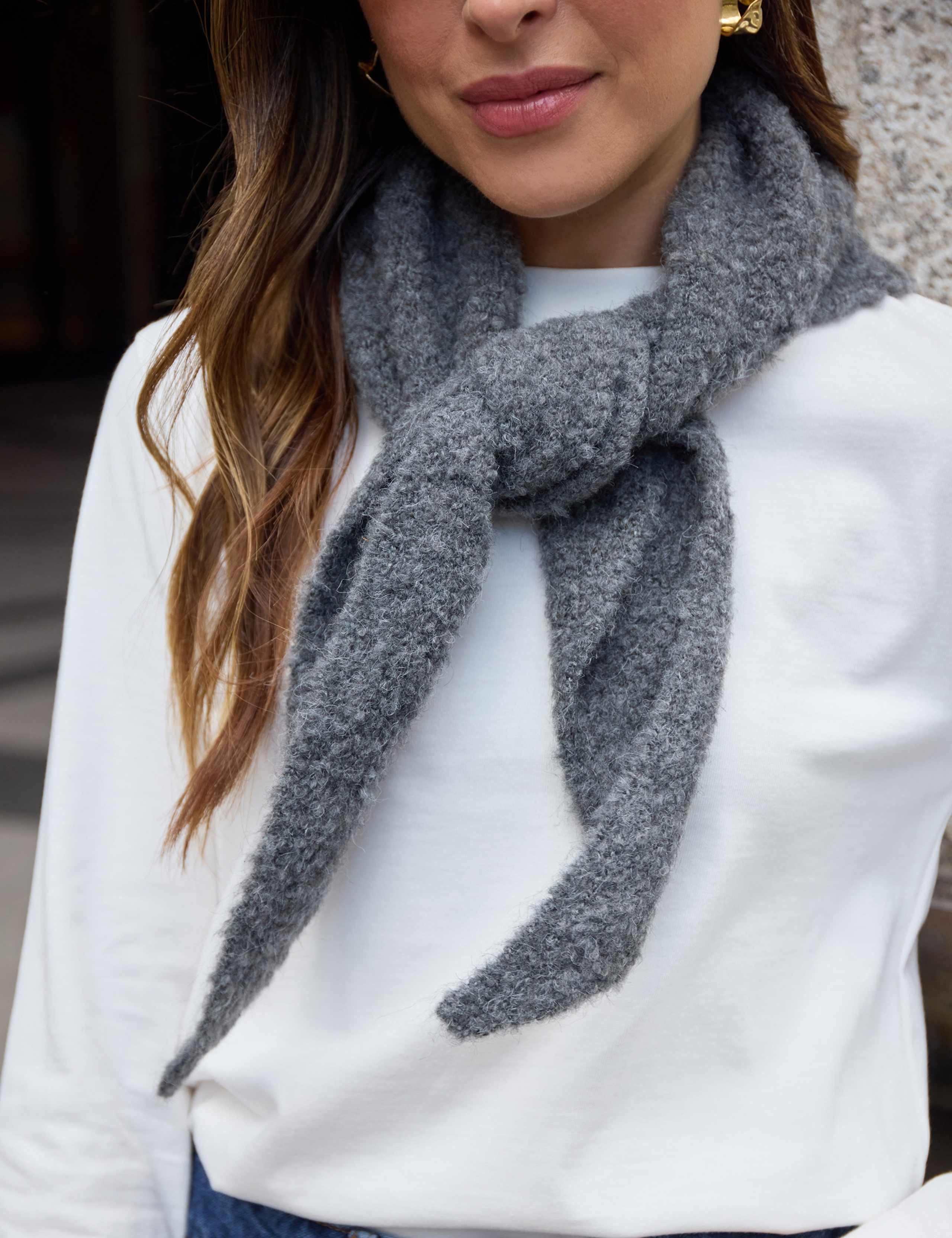 Boucle Triangle Scarf with Wool 5 of 6