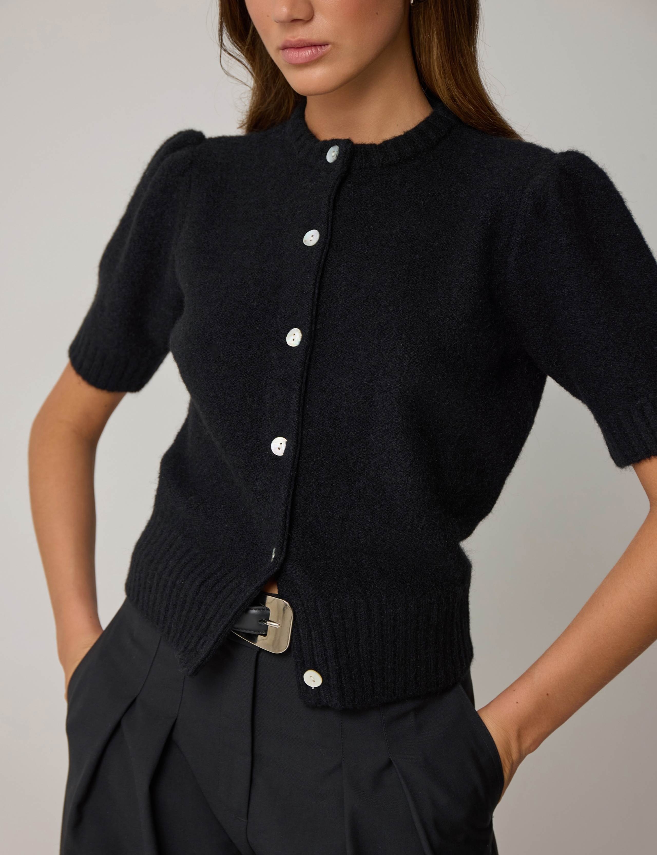 Puff Sleeve Cardigan with Mohair 4 of 6