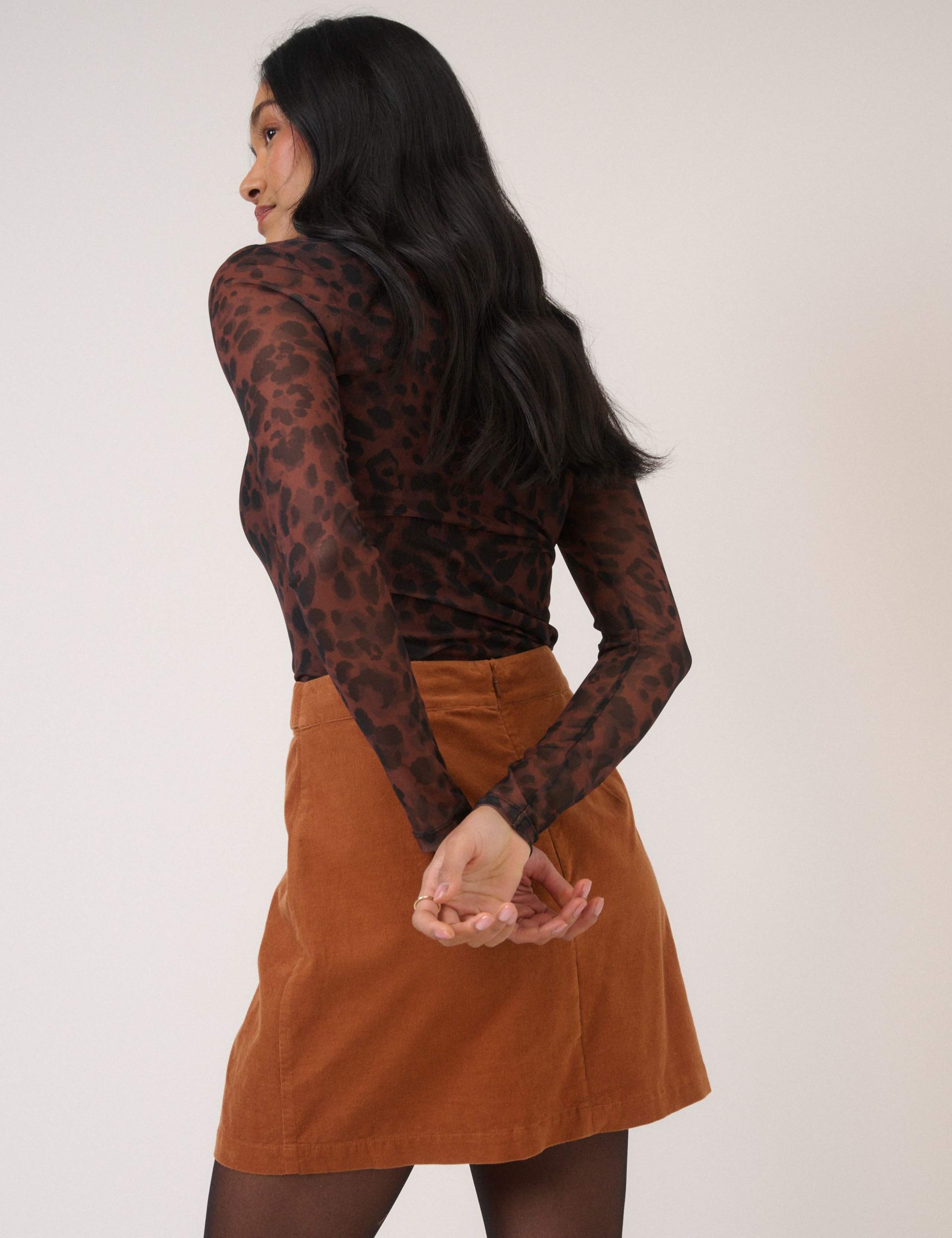 Pure Cotton Cord Mini Pencil Skirt 3 of 5