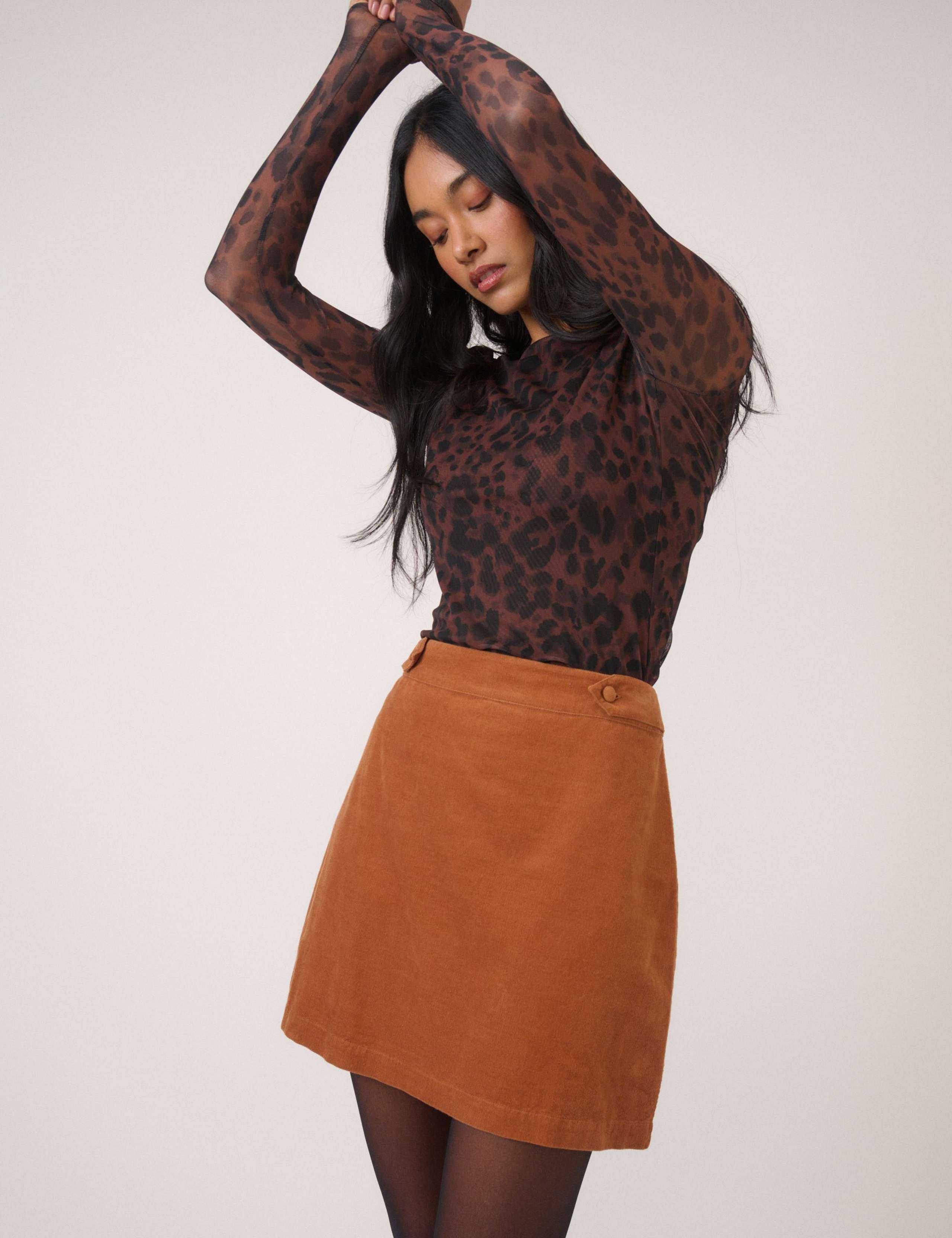 Pure Cotton Cord Mini Pencil Skirt 4 of 5