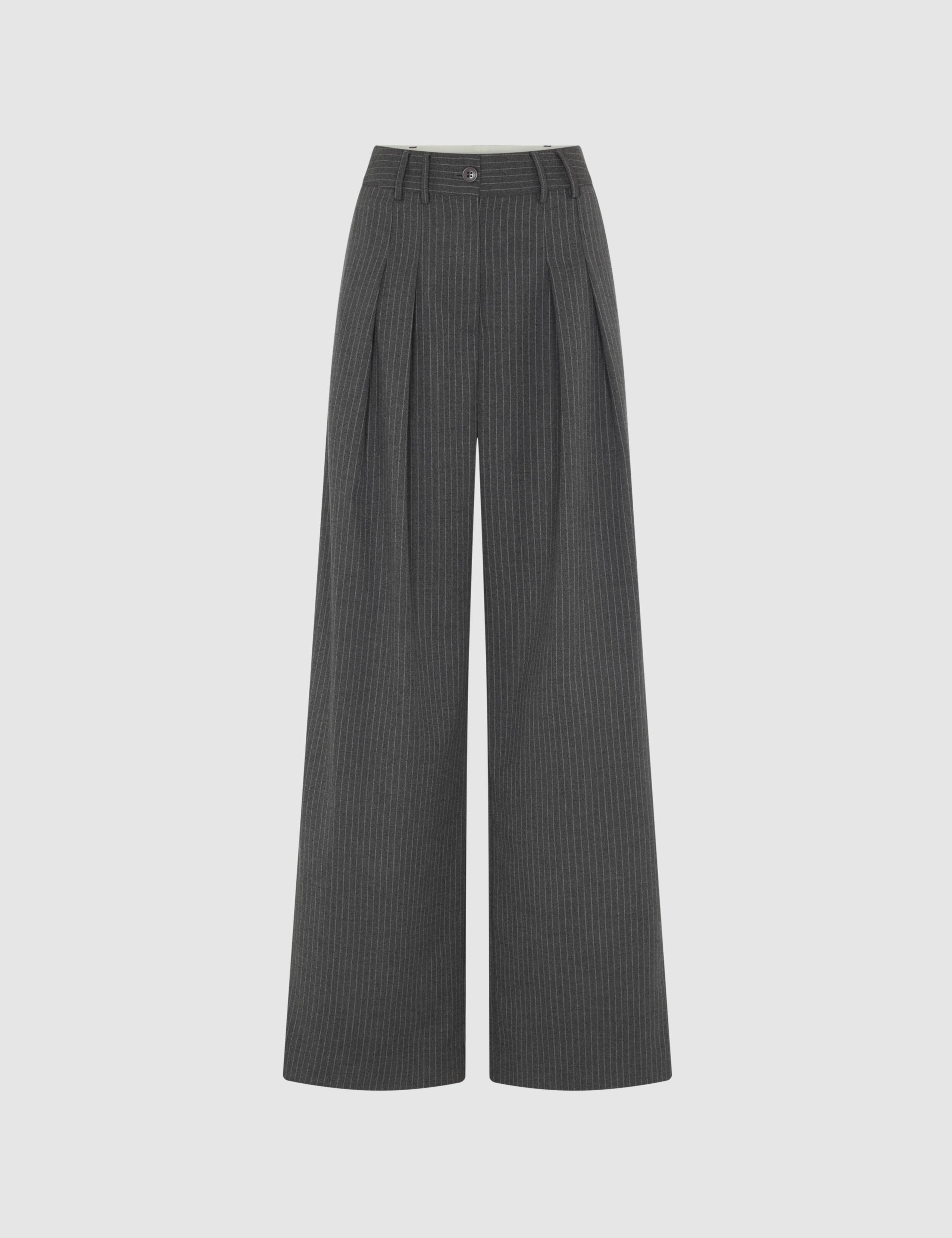 Woven Pinstripe Tailored Wide Leg Trousers 2 of 6