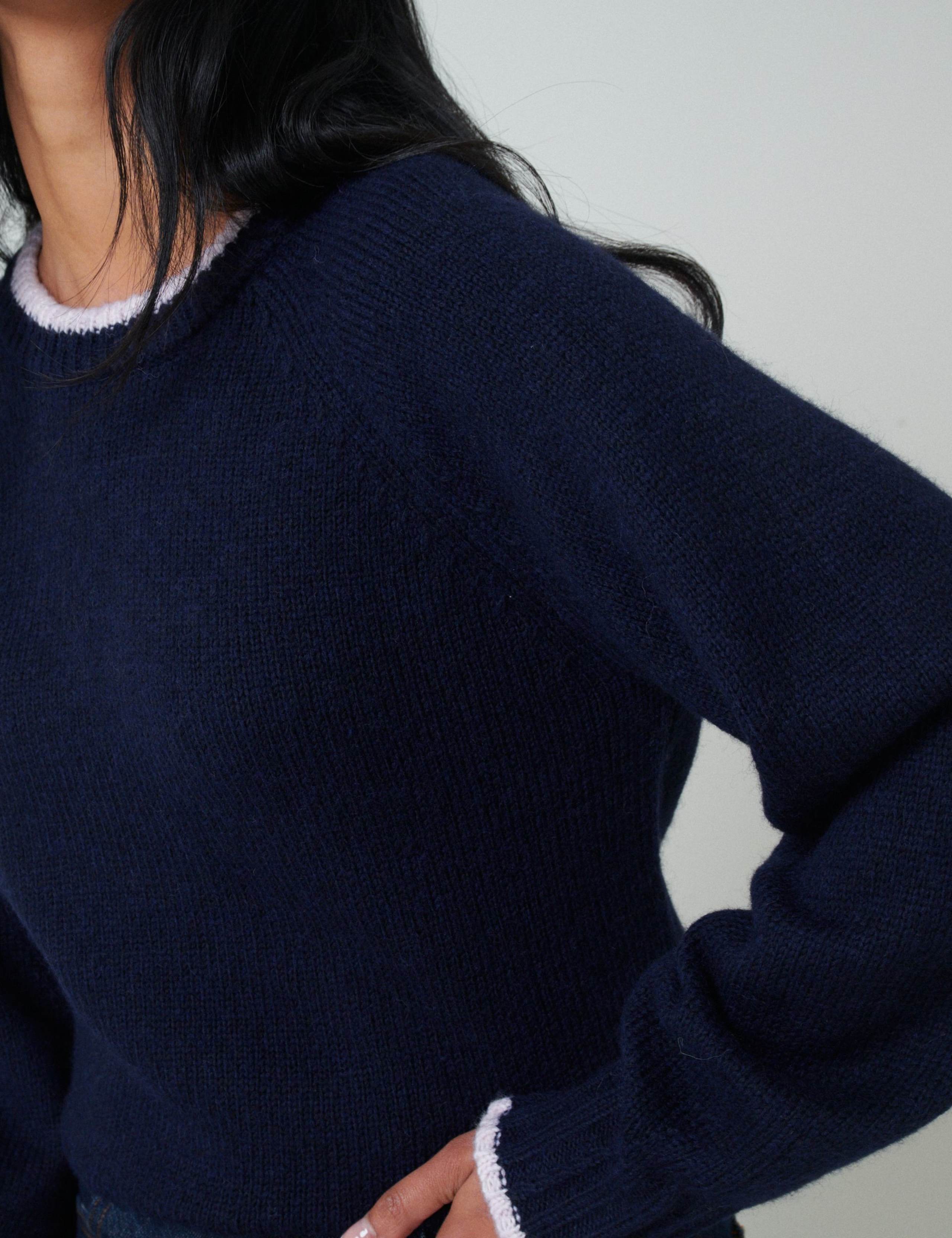 Textured Bow Back Relaxed Jumper with Wool 5 of 5