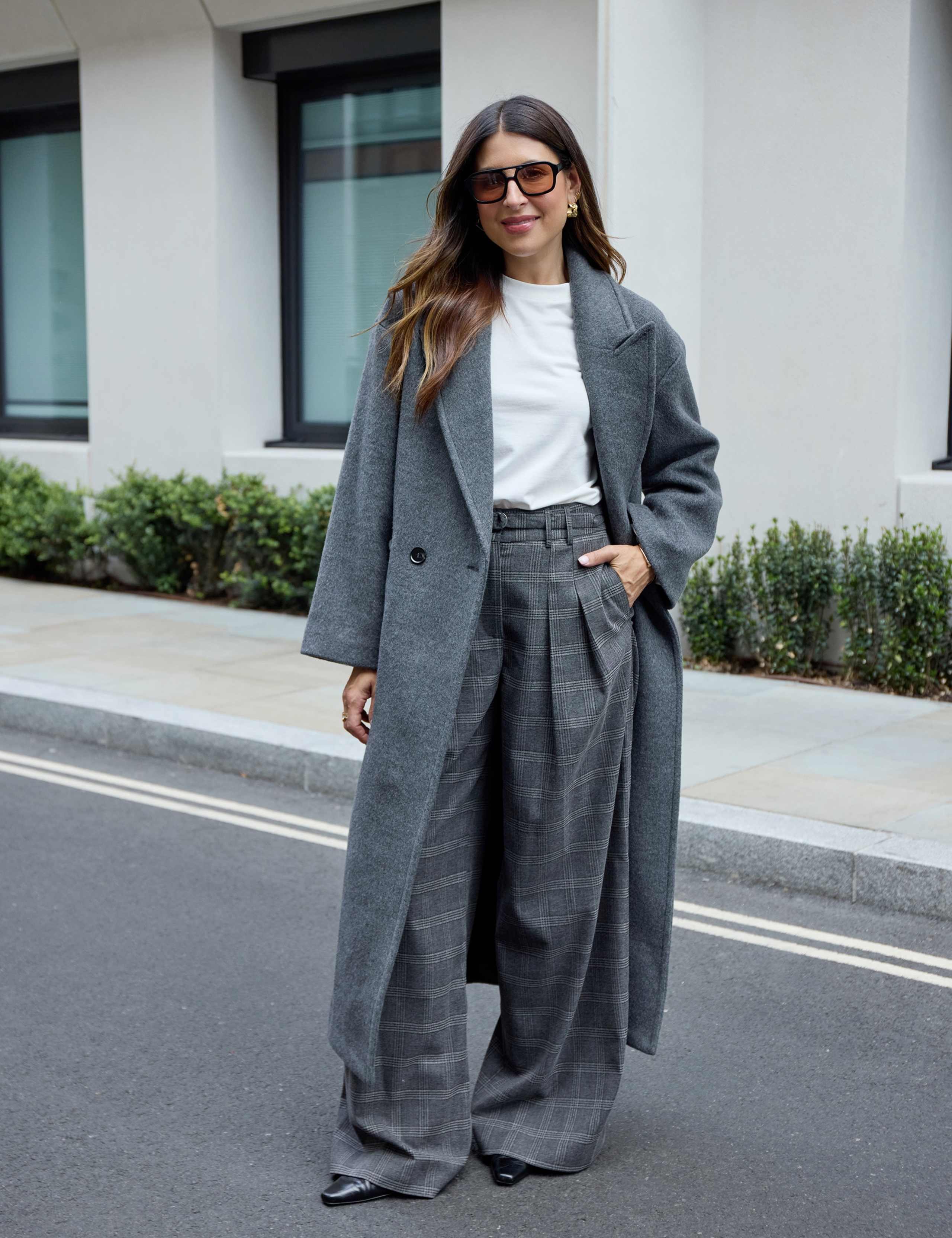 Checked Belted Tailored Wide Leg Trousers 4 of 8
