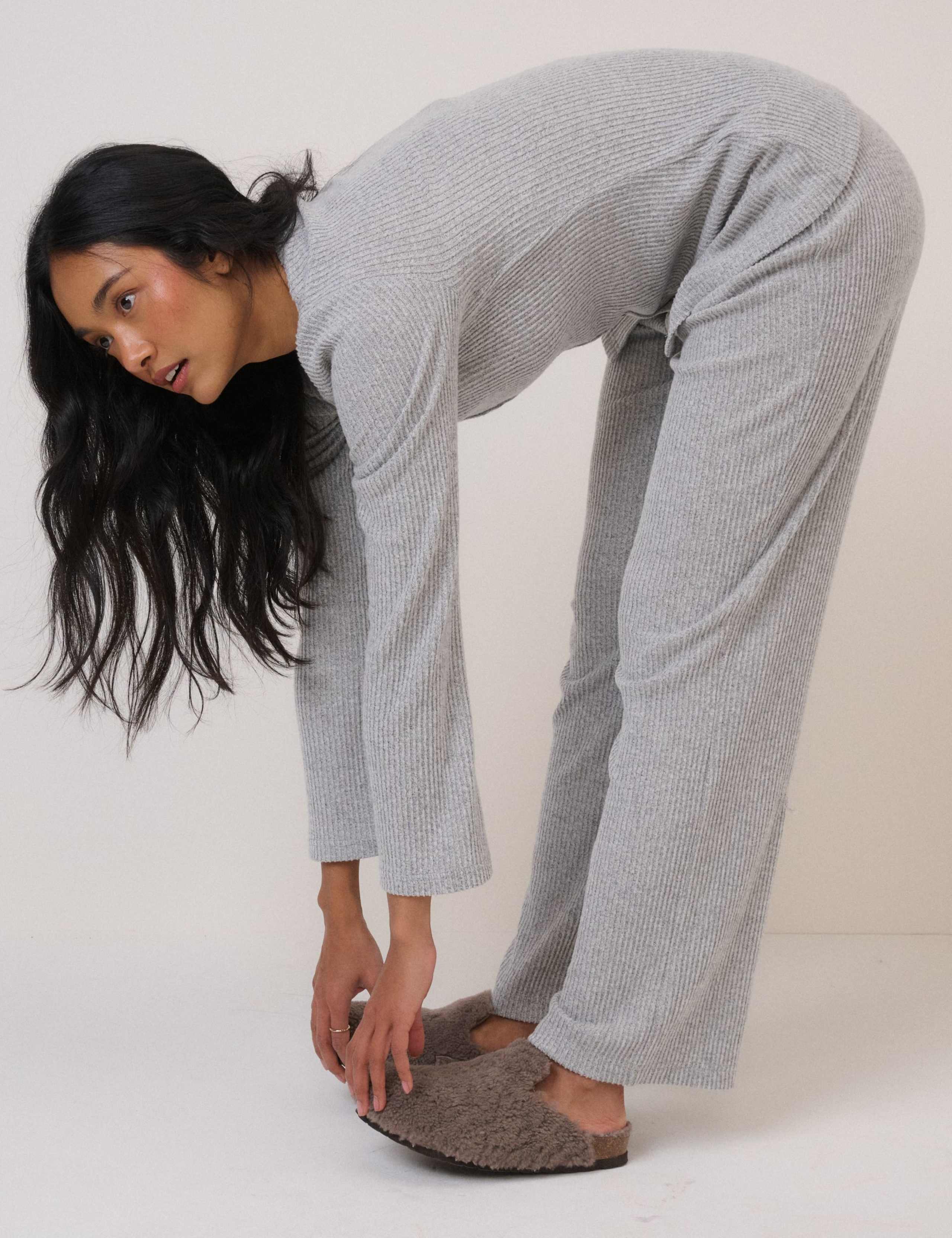 Cosy Ribbed Wide Leg Lounge Pants 4 of 5