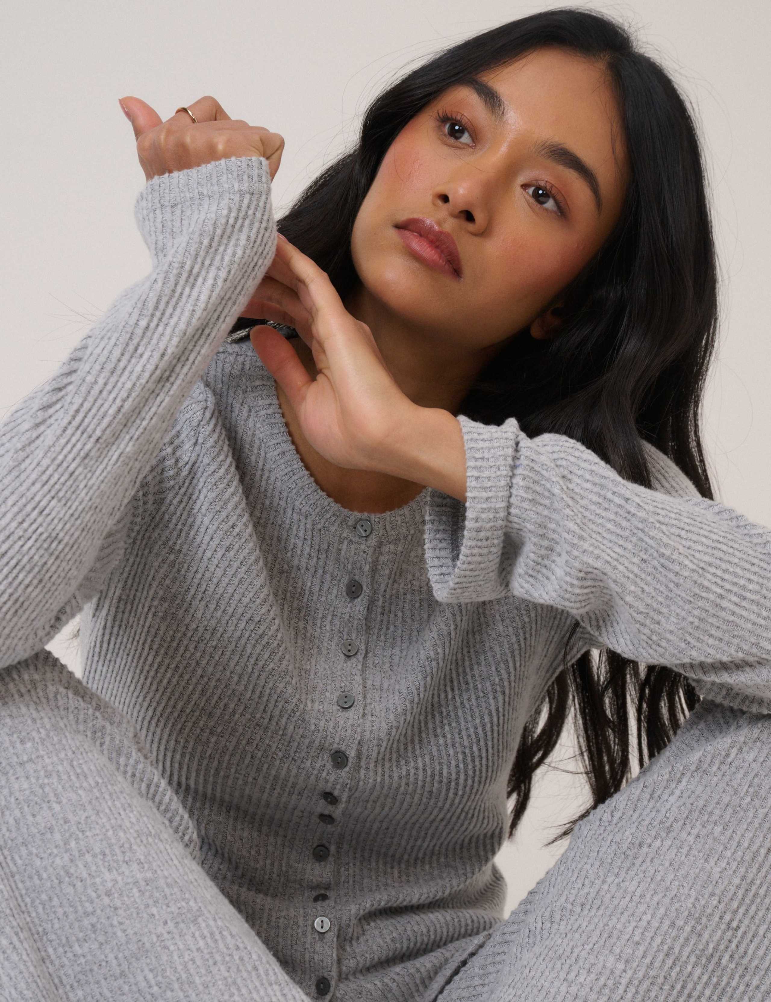 Ribbed Crew Neck Longline Cardigan 5 of 5