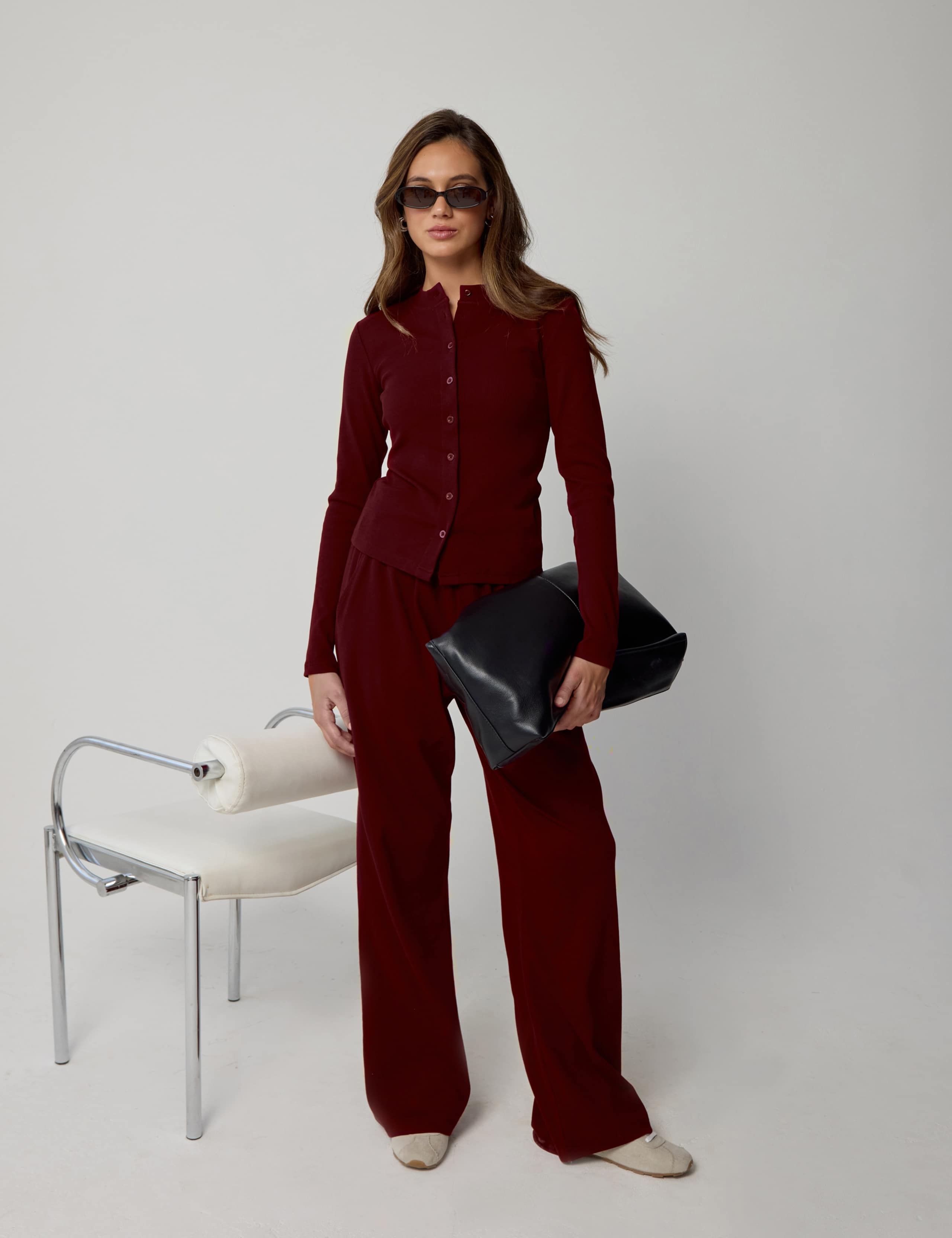 Cotton Rich Ribbed Wide Leg Joggers 6 of 7