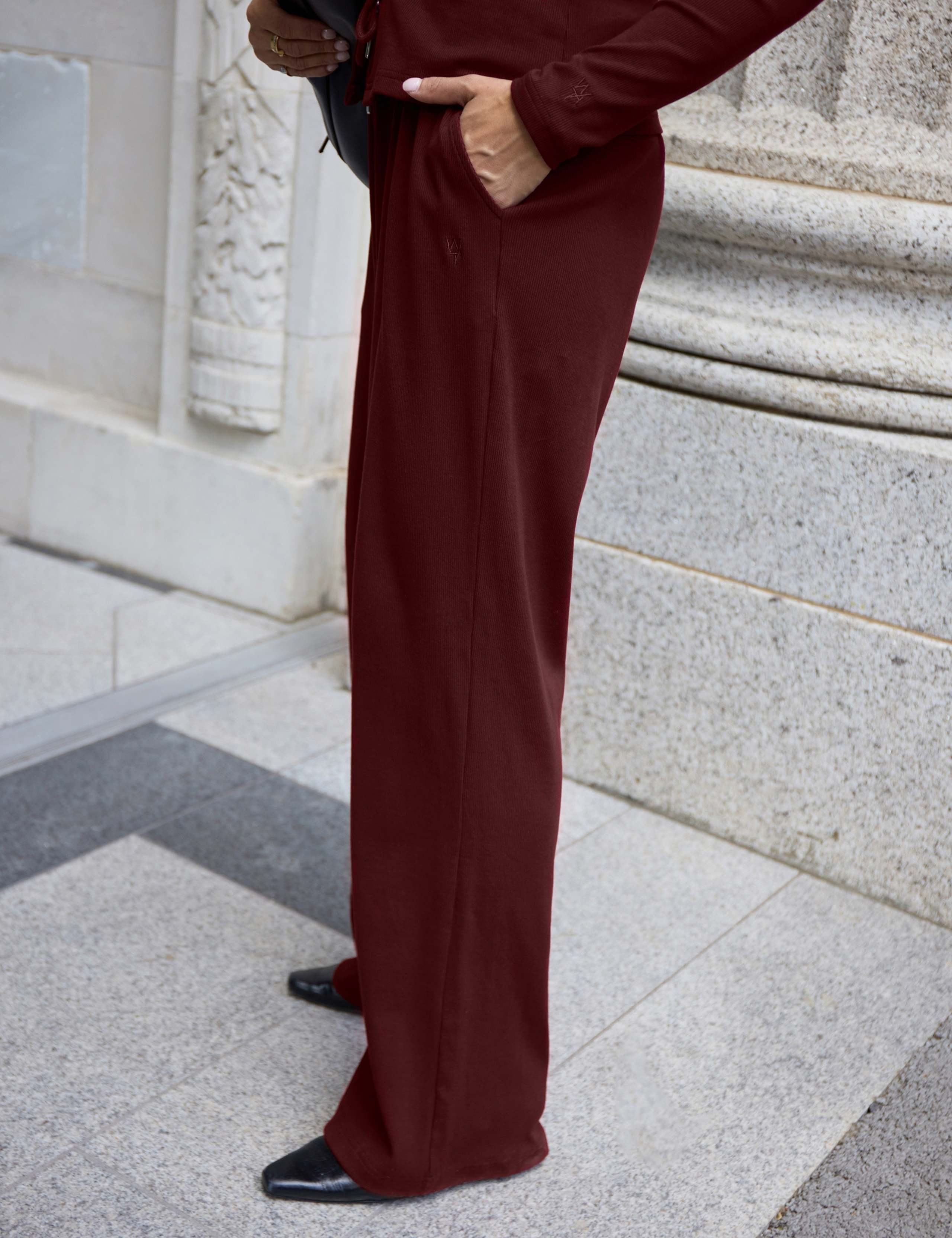 Cotton Rich Ribbed Wide Leg Joggers 7 of 7
