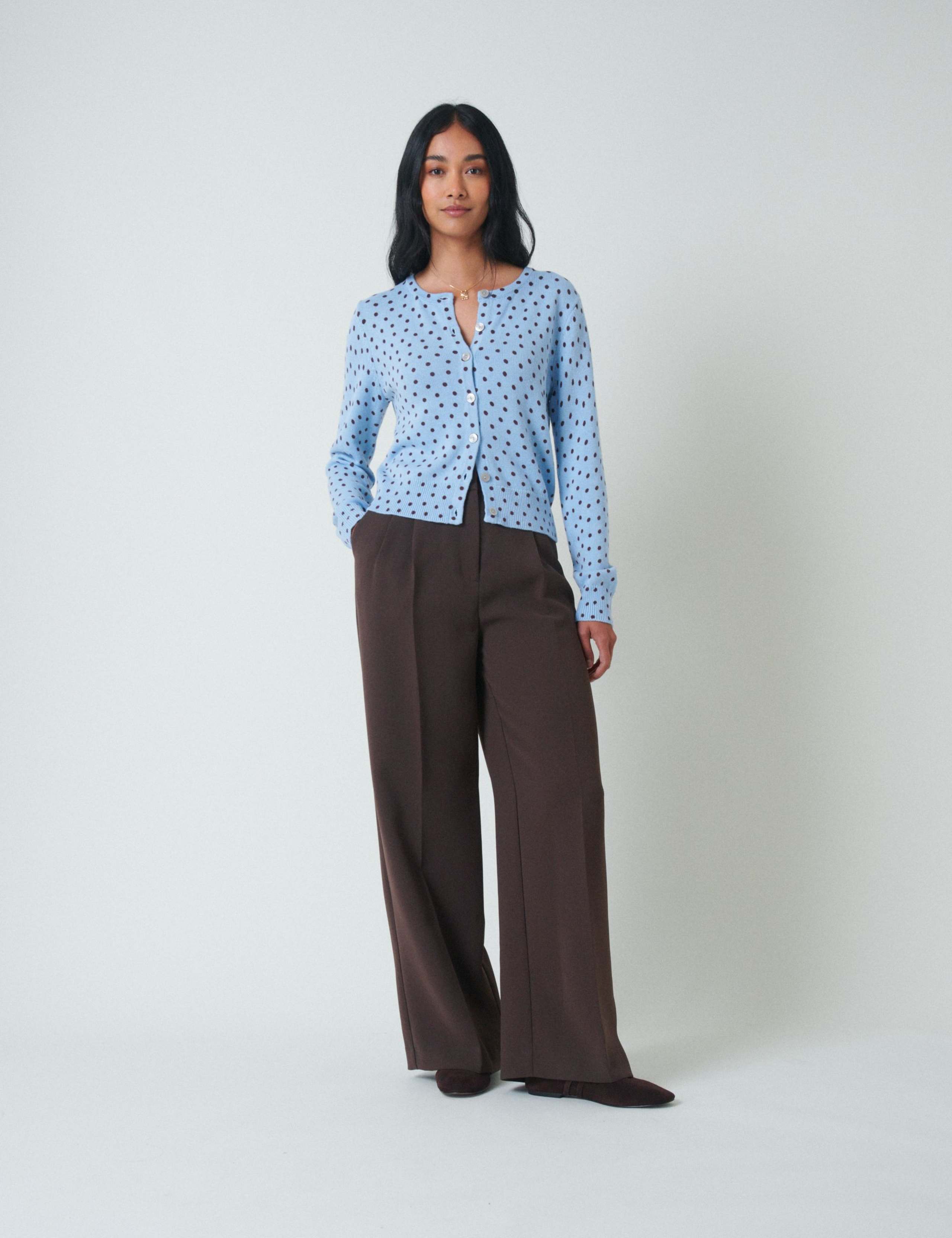 Cotton Rich Spot Print V-Neck Cardigan 4 of 4