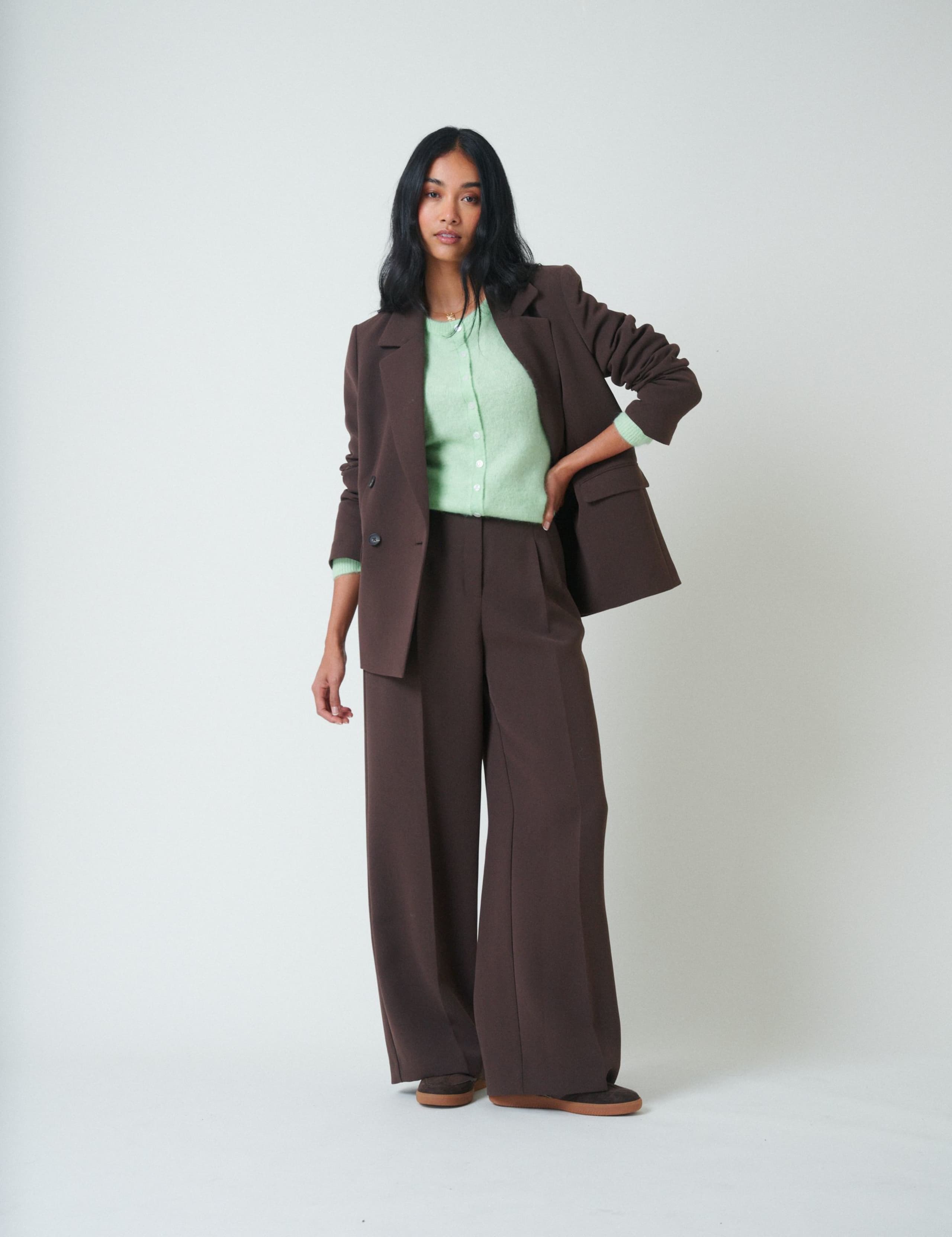 Wool Blend Crew Neck Cardigan 5 of 5