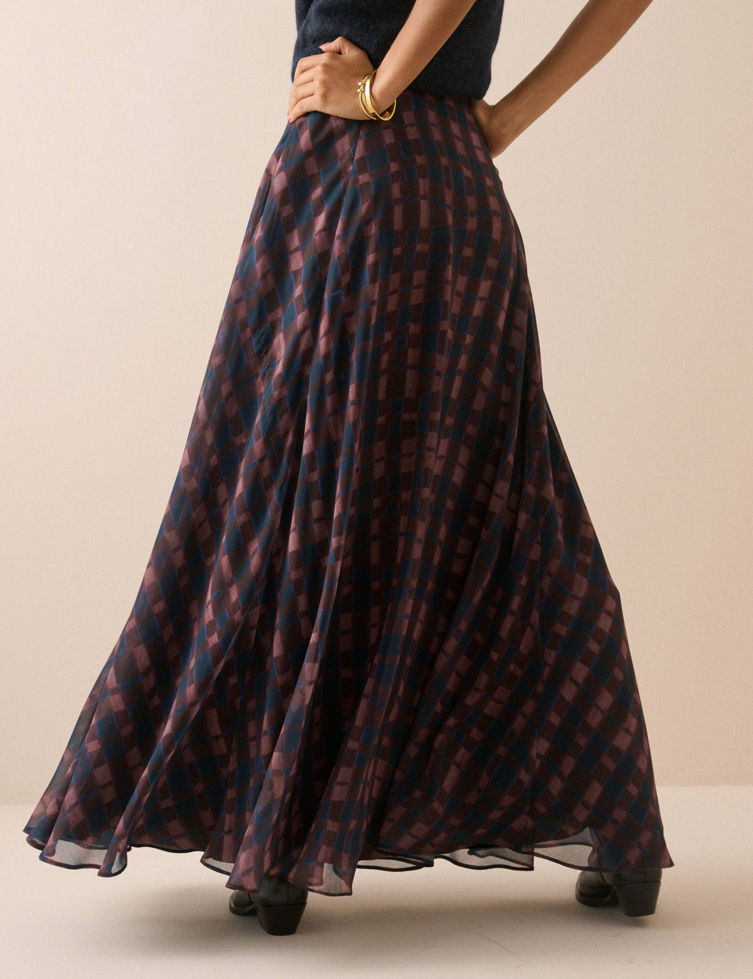 Checked Maxi A-Line Skirt 2 of 5