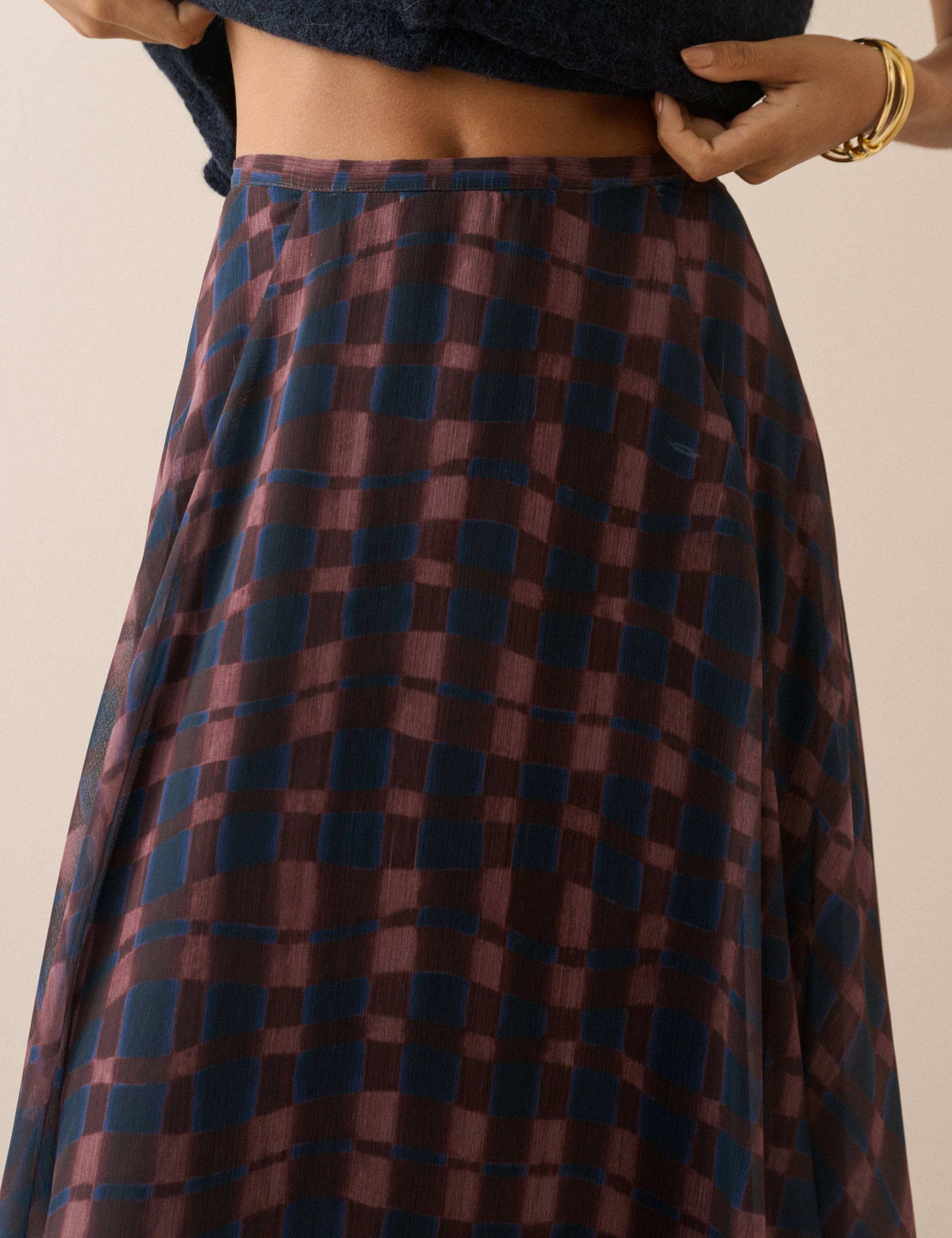 Checked Maxi A-Line Skirt 5 of 5