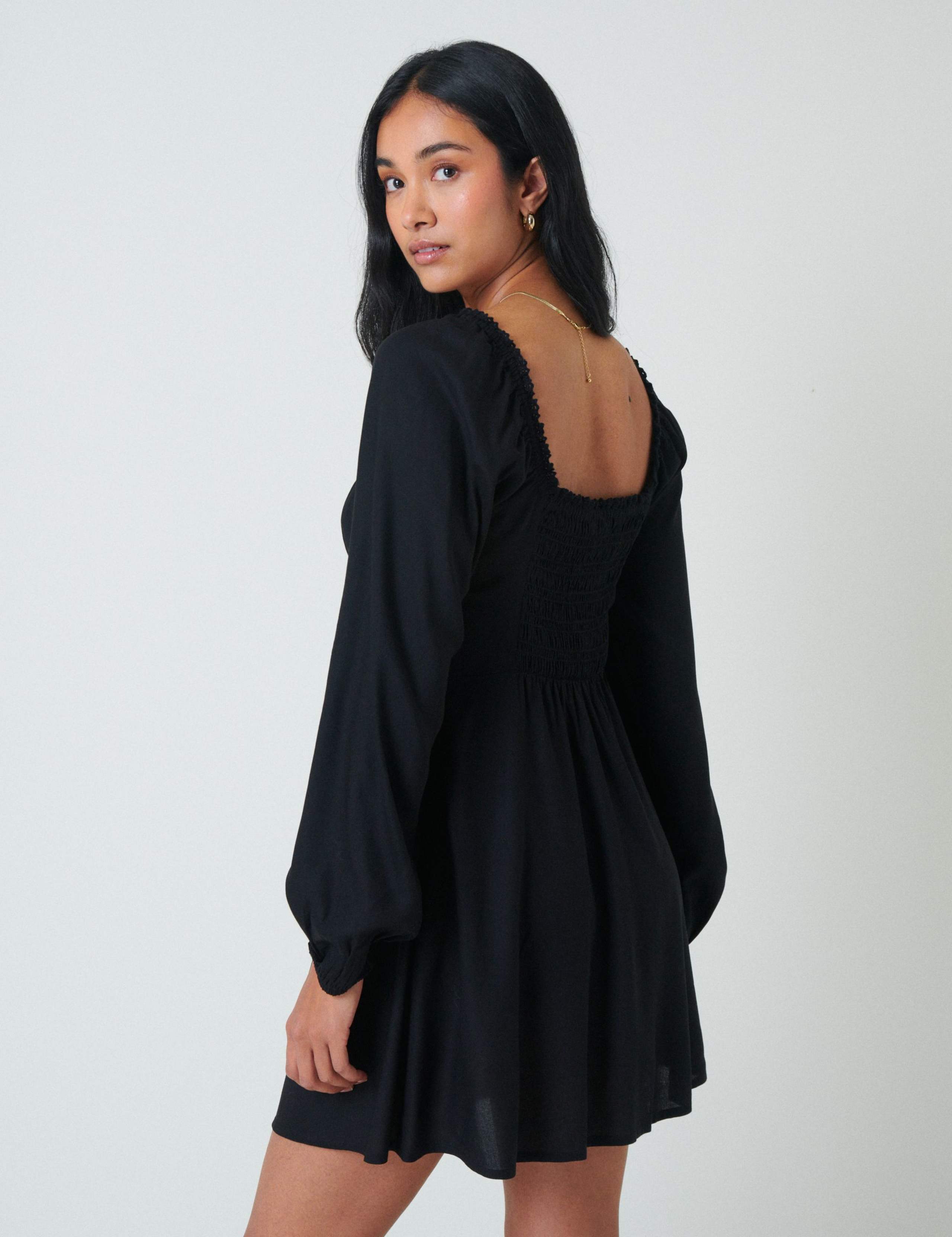 Sweetheart Neckline Shirred Mini Skater Dress 2 of 5