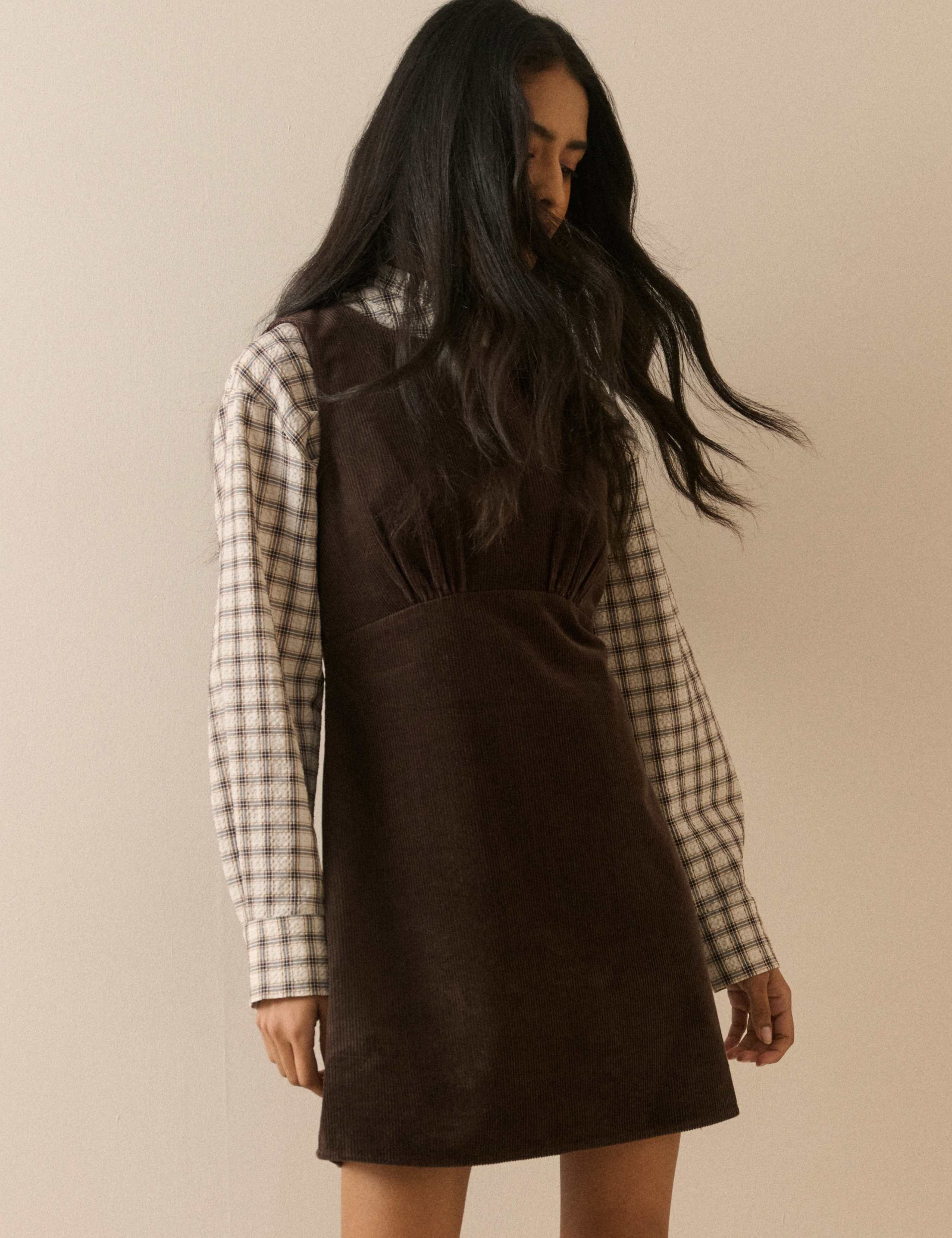 Pure Cotton Cord Mini Relaxed Shift Dress 1 of 5