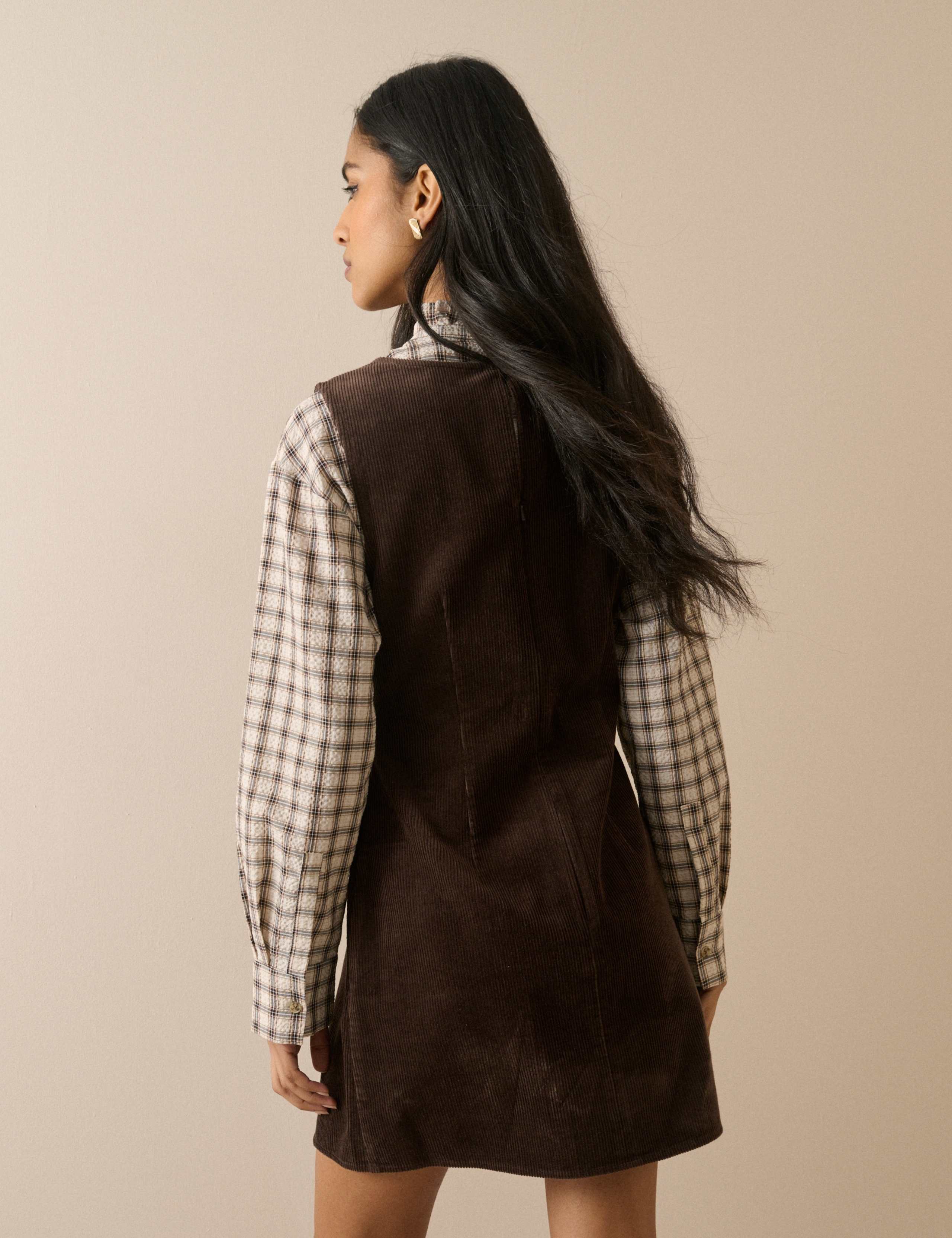 Pure Cotton Cord Mini Relaxed Shift Dress 2 of 5