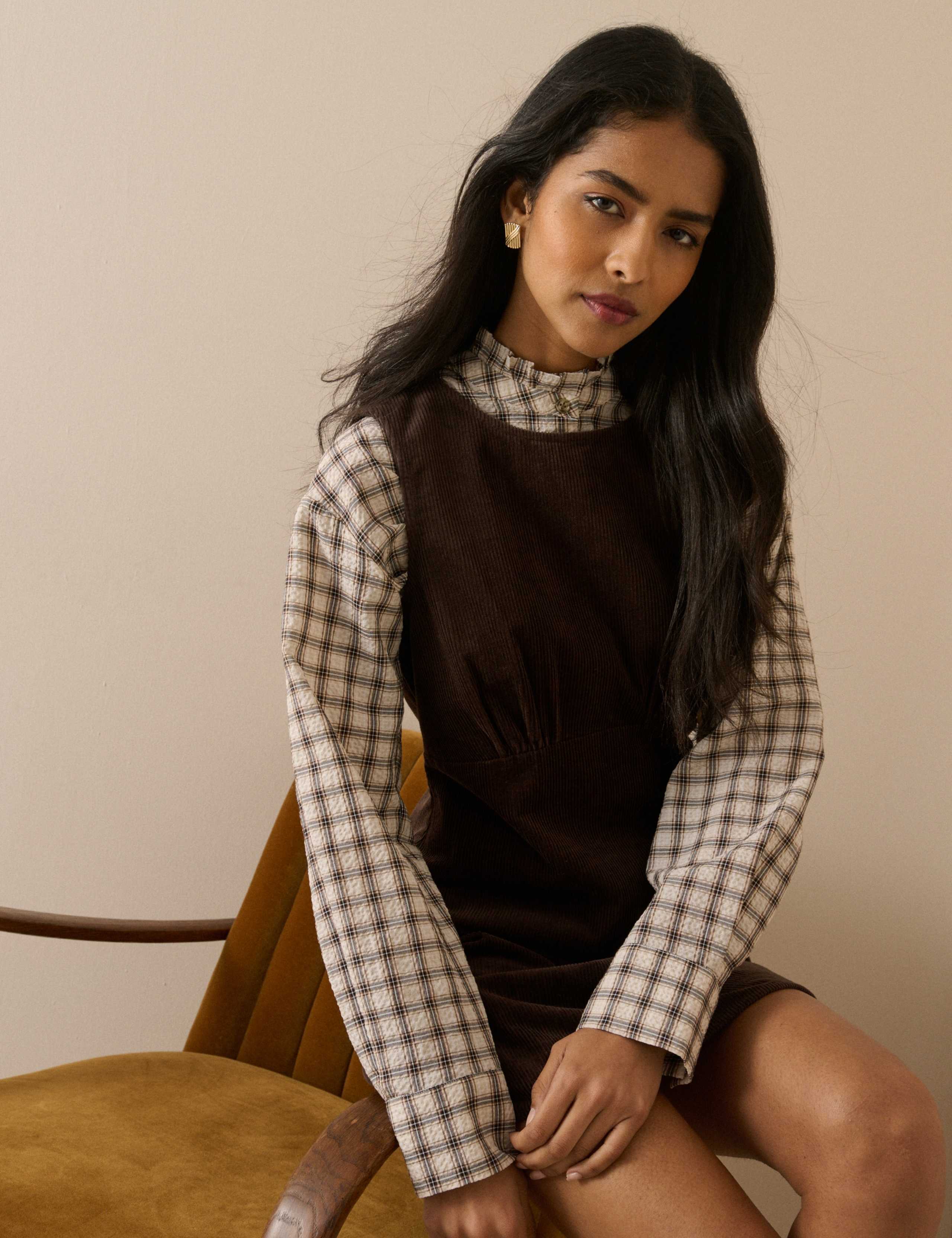 Pure Cotton Cord Mini Relaxed Shift Dress 4 of 5