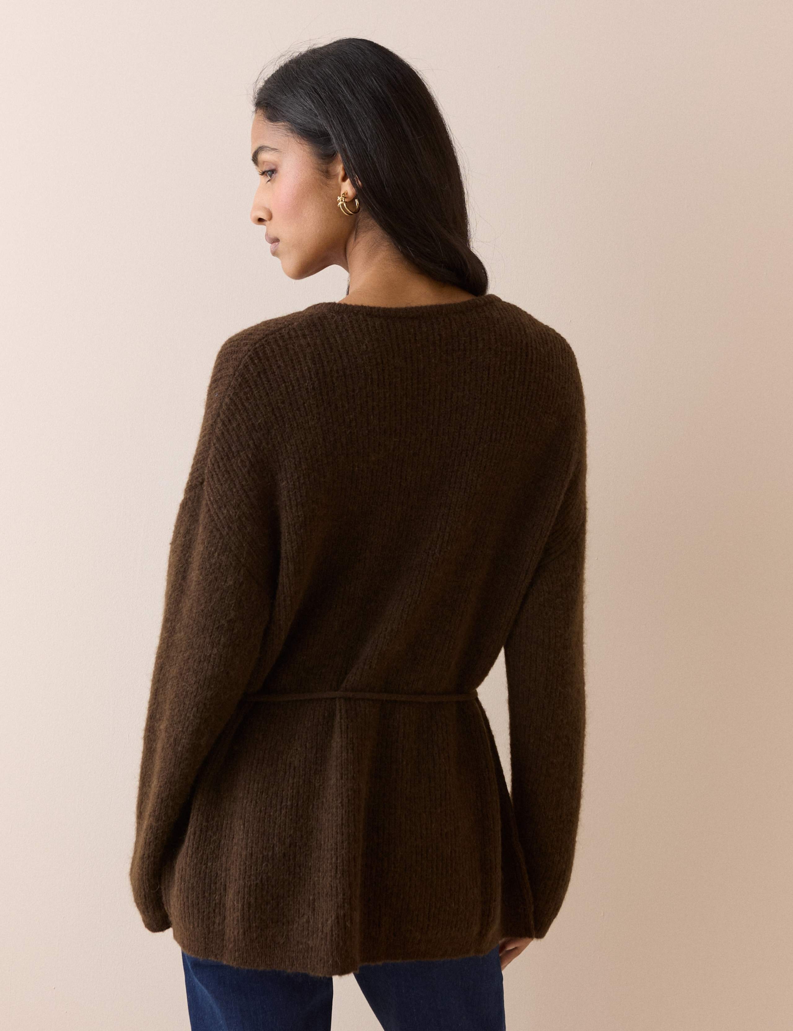 Wool Blend Wrap Longline Cardigan 2 of 5