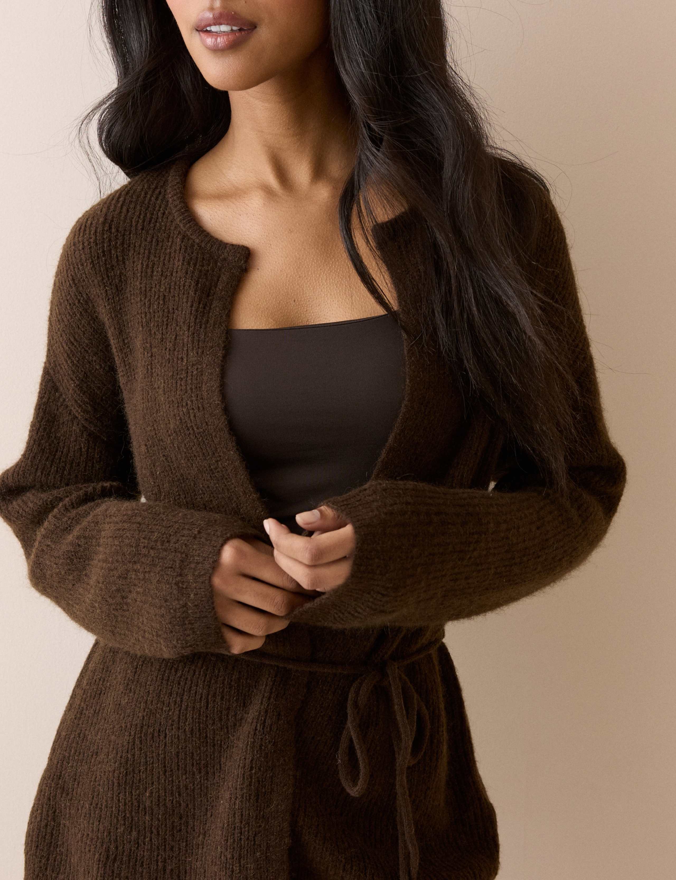 Wool Blend Wrap Longline Cardigan 4 of 5