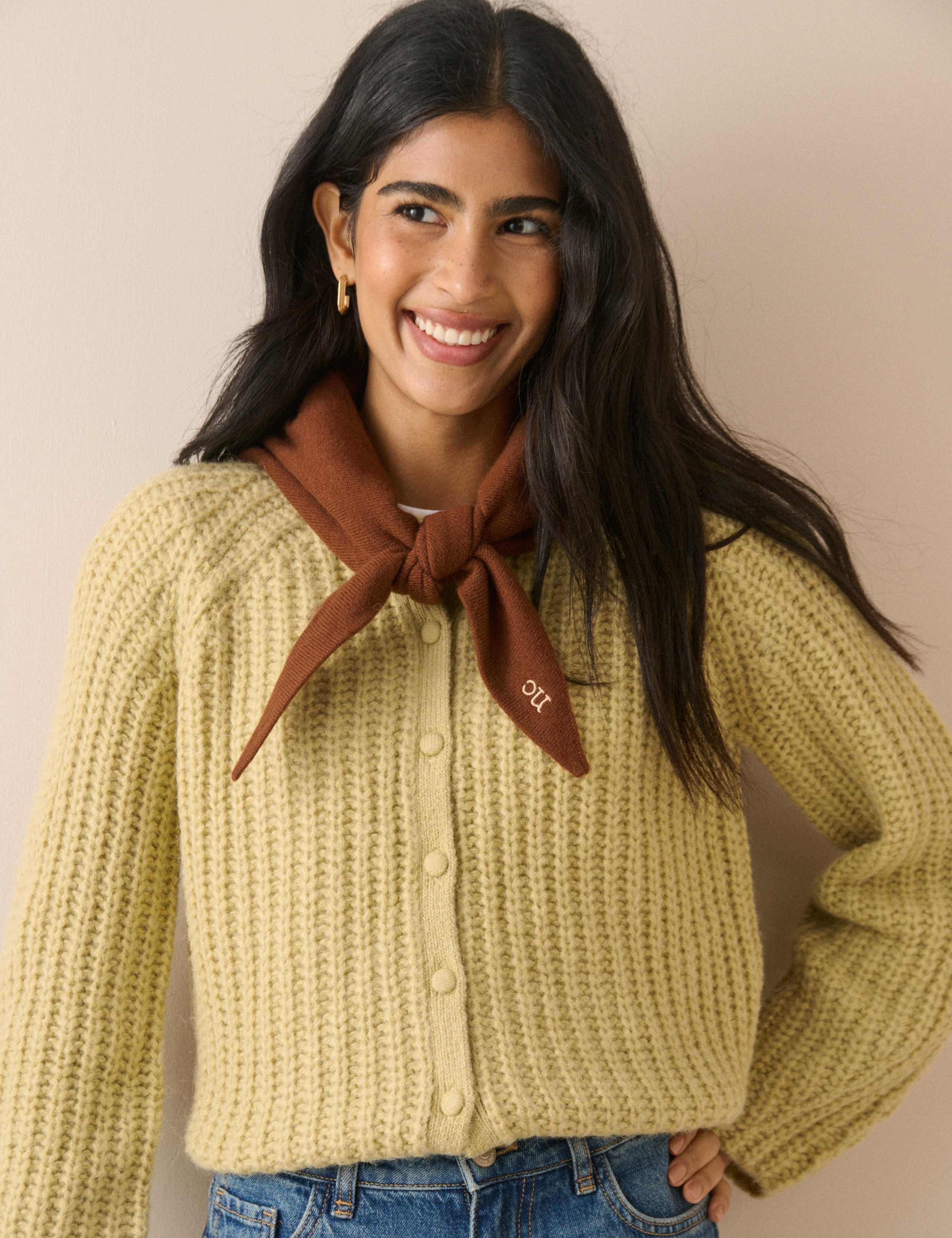Chunky Fluffy Relaxed Cardigan with Wool 3 of 5