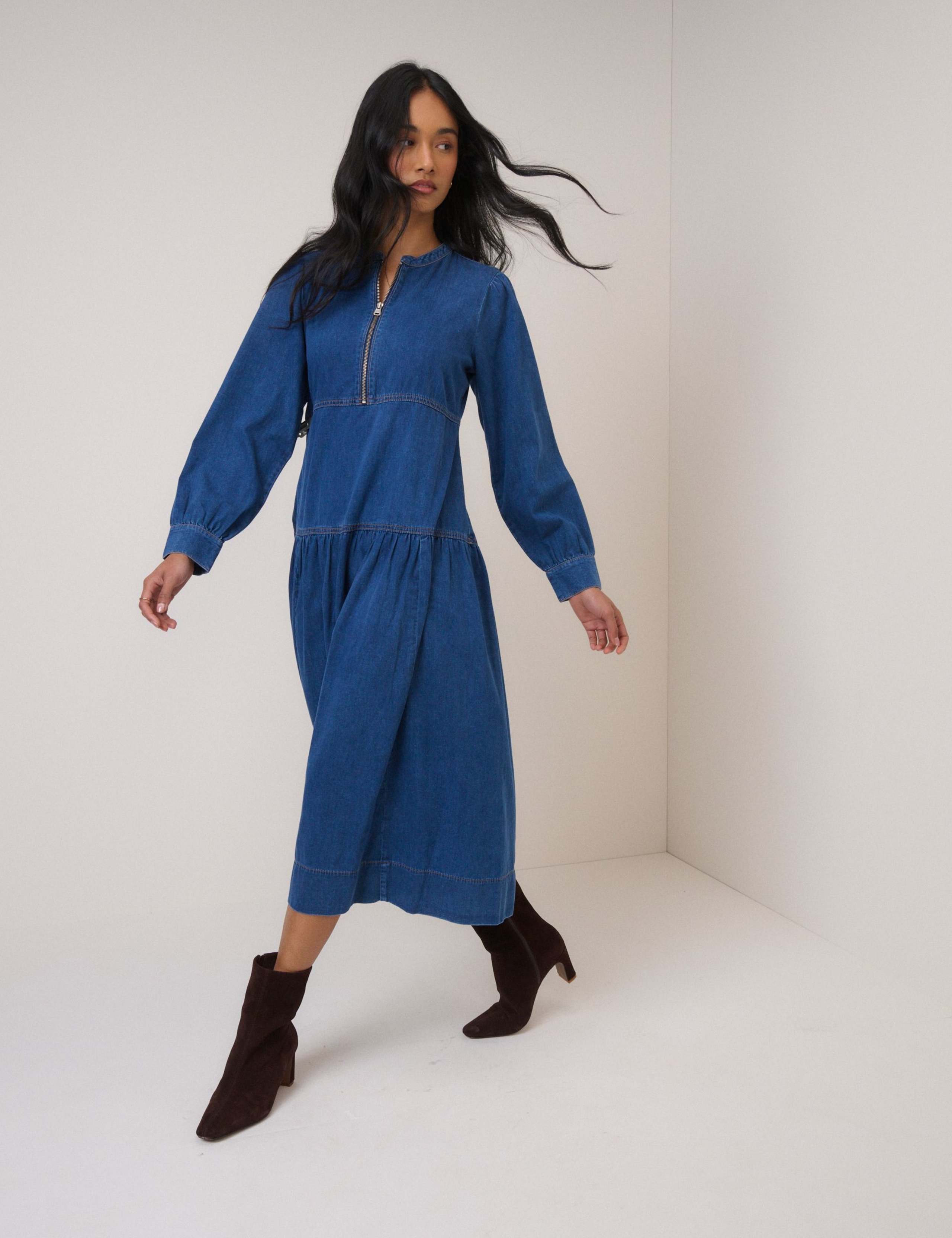 Pure Cotton Midaxi Smock Dress 2 of 5