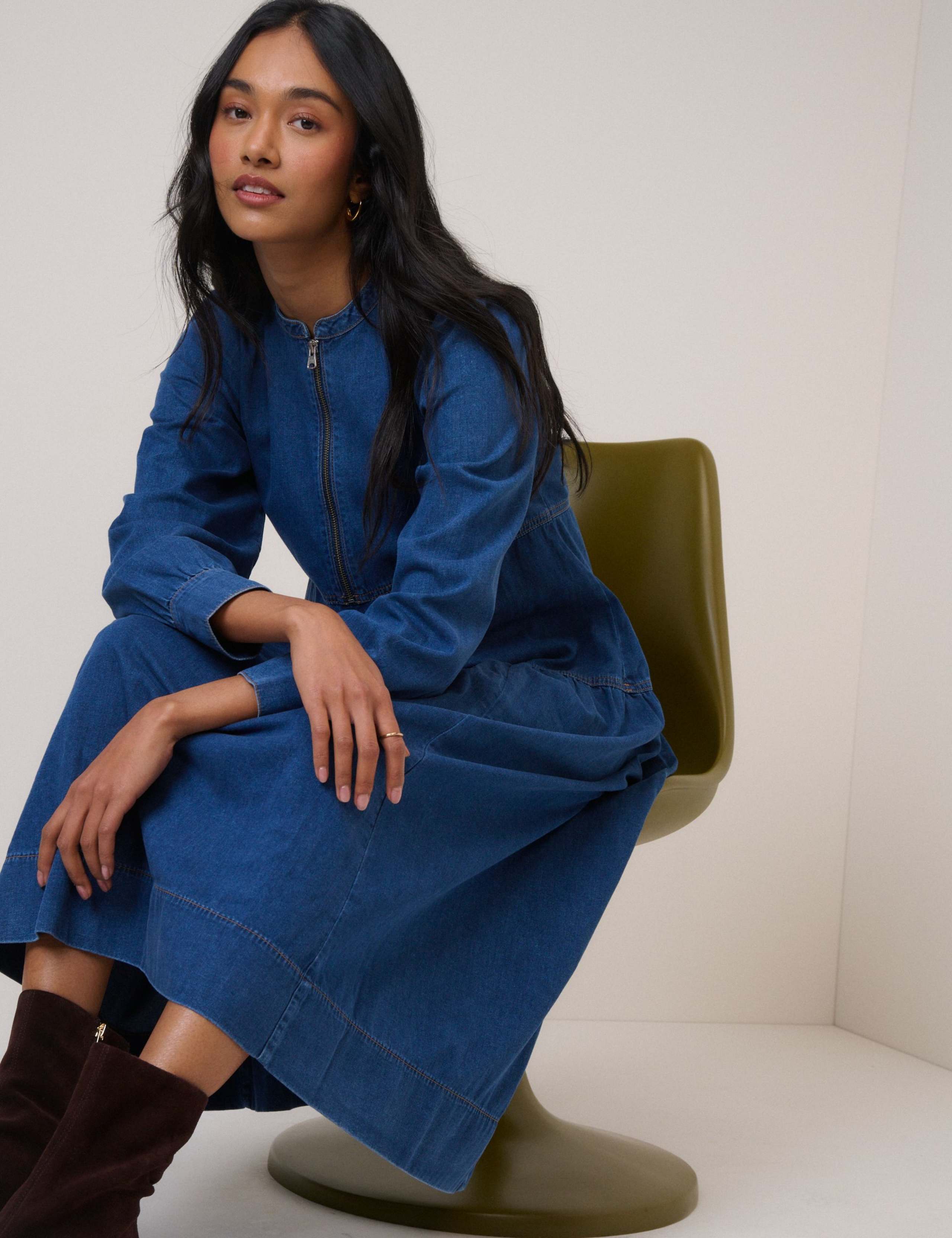 Pure Cotton Midaxi Smock Dress 4 of 5