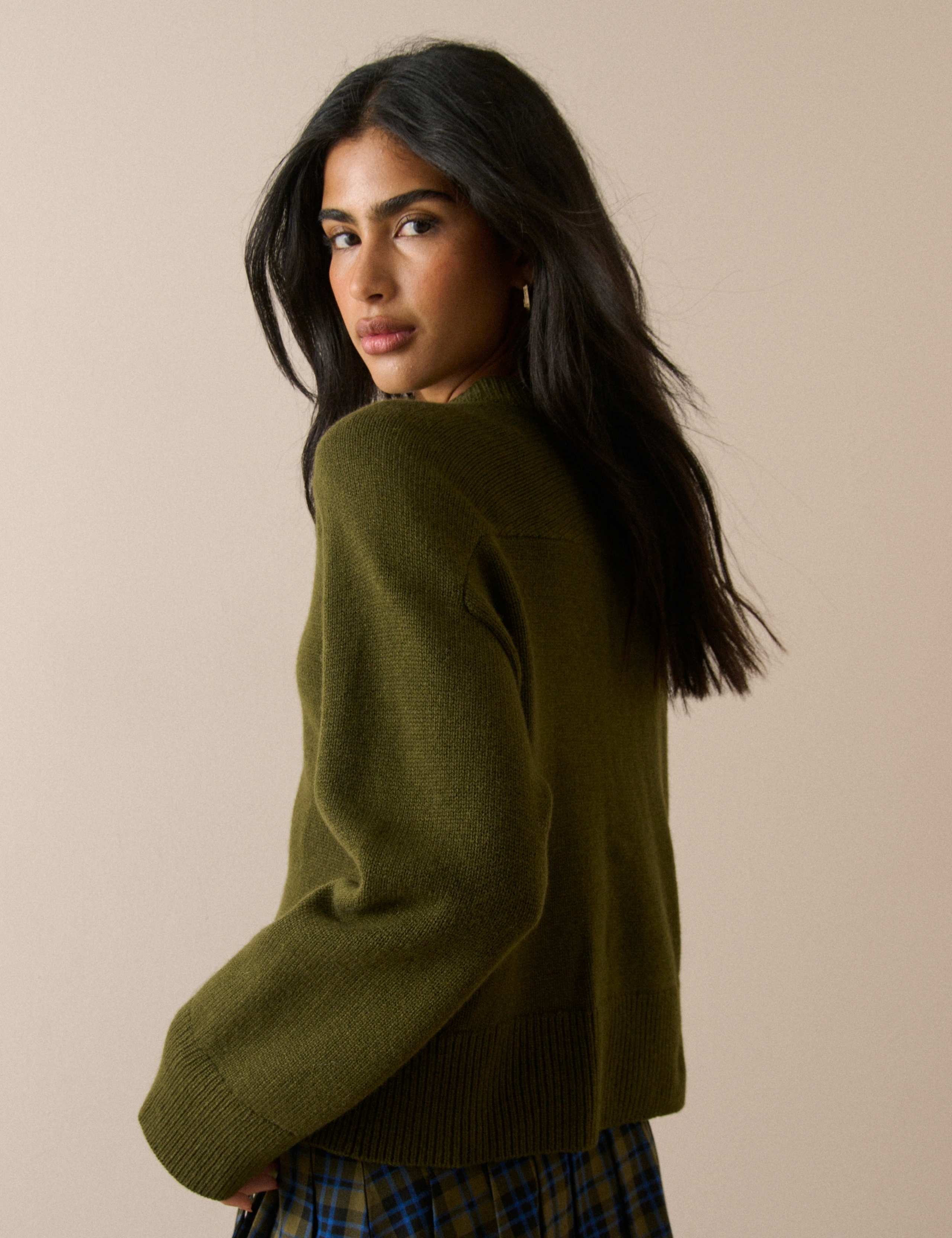 Pure Wool Button Front Relaxed Cardigan 3 of 5