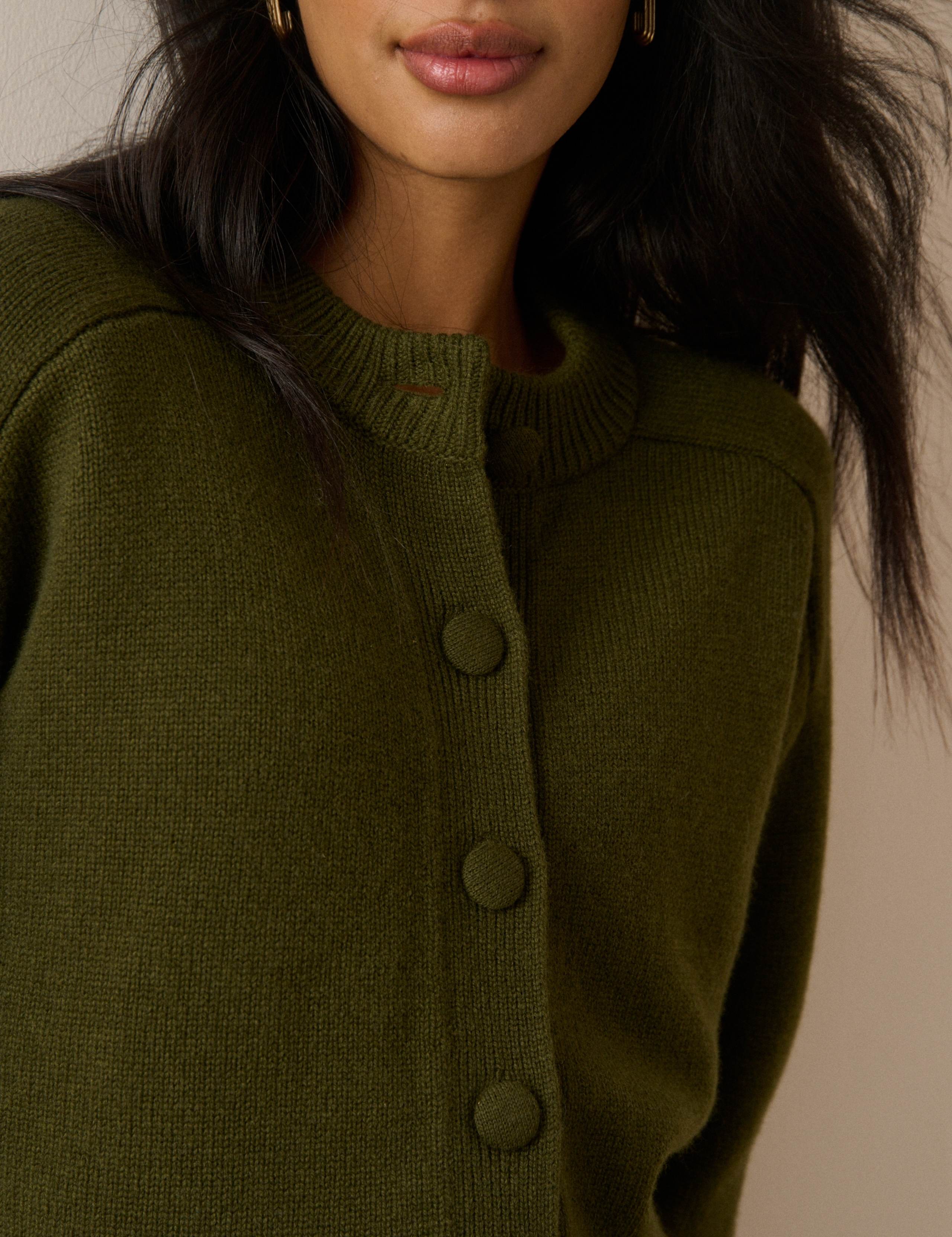 Pure Wool Button Front Relaxed Cardigan 5 of 5