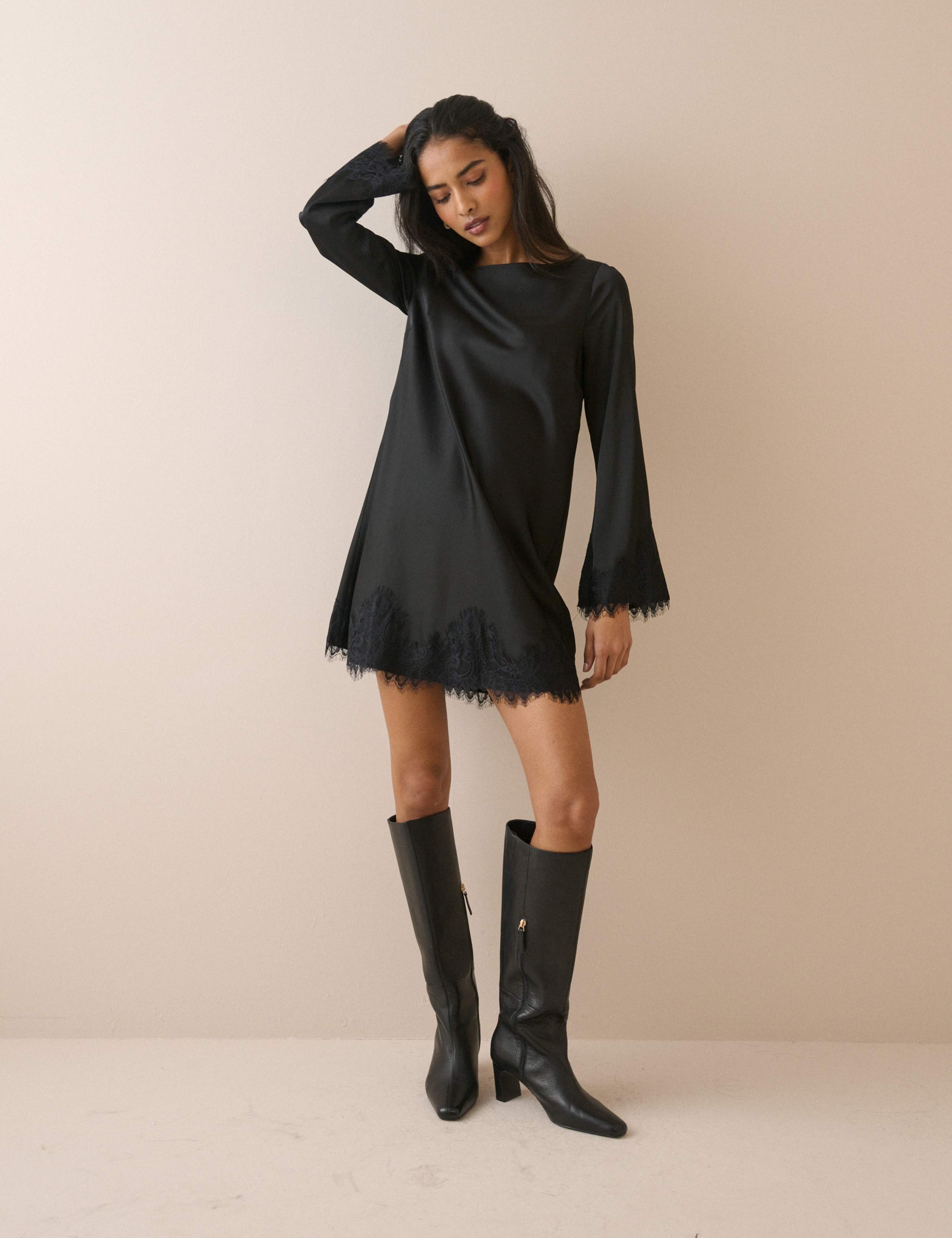 Lace Insert Mini Dress 3 of 5