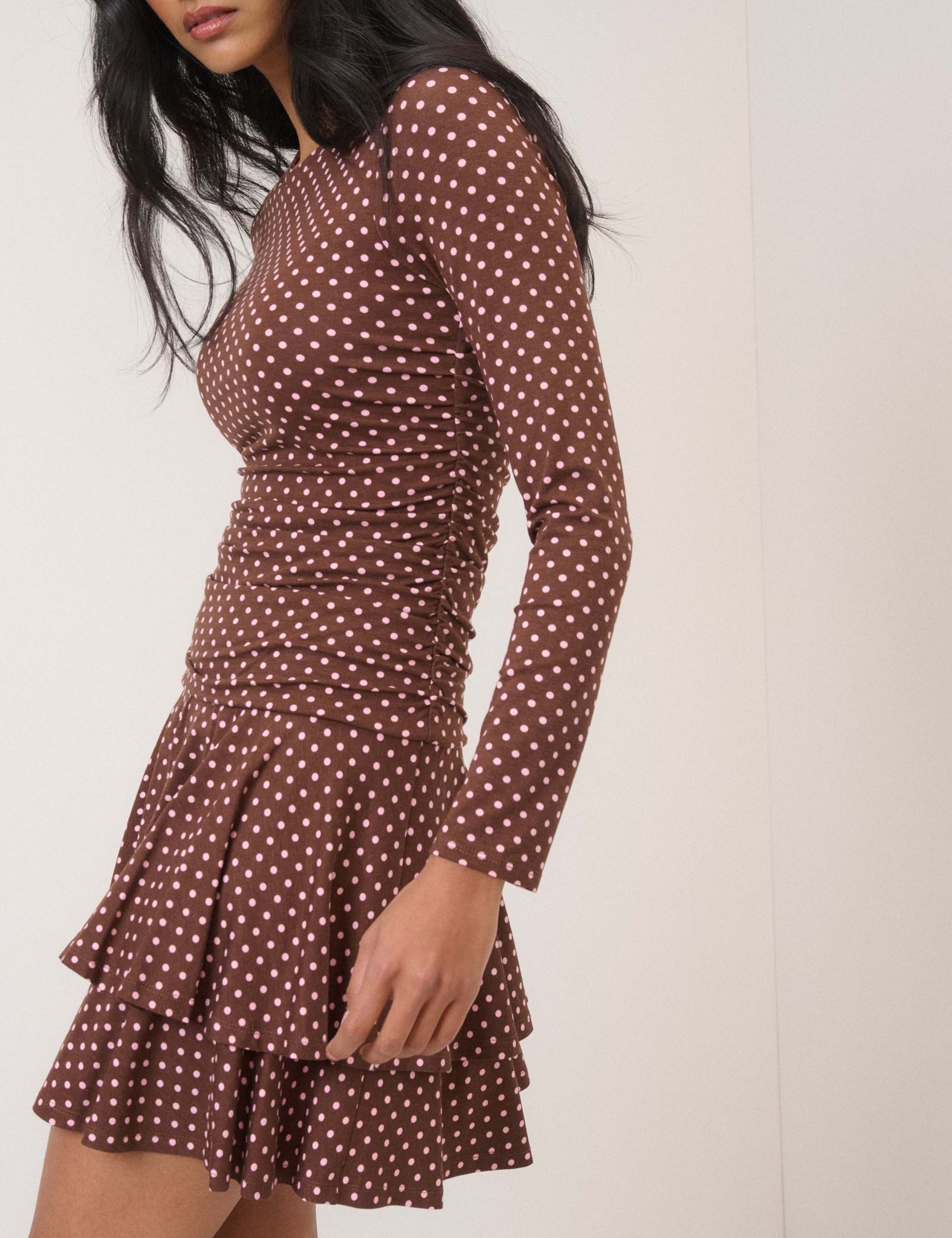 Polka Dot Mini Waisted Dress 4 of 5