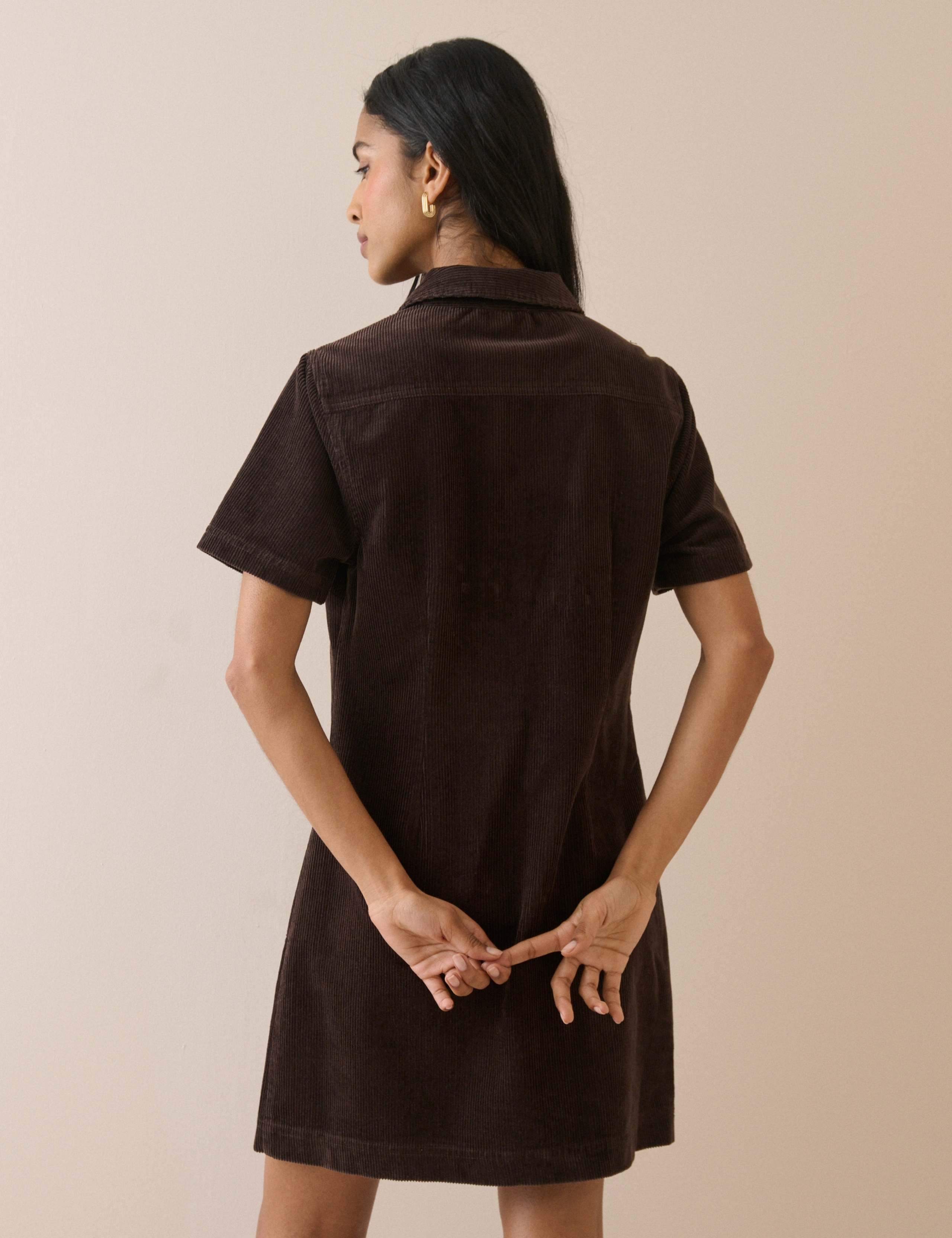 Cord Mini Shirt Dress 2 of 5